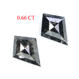 Natural Loose Kite Diamond, Salt And Pepper Kite Diamond, Natural Loose Diamond, Kite Rose Cut Diamond, Kite Cut, 0.66 CT Kite Shape KDL2801