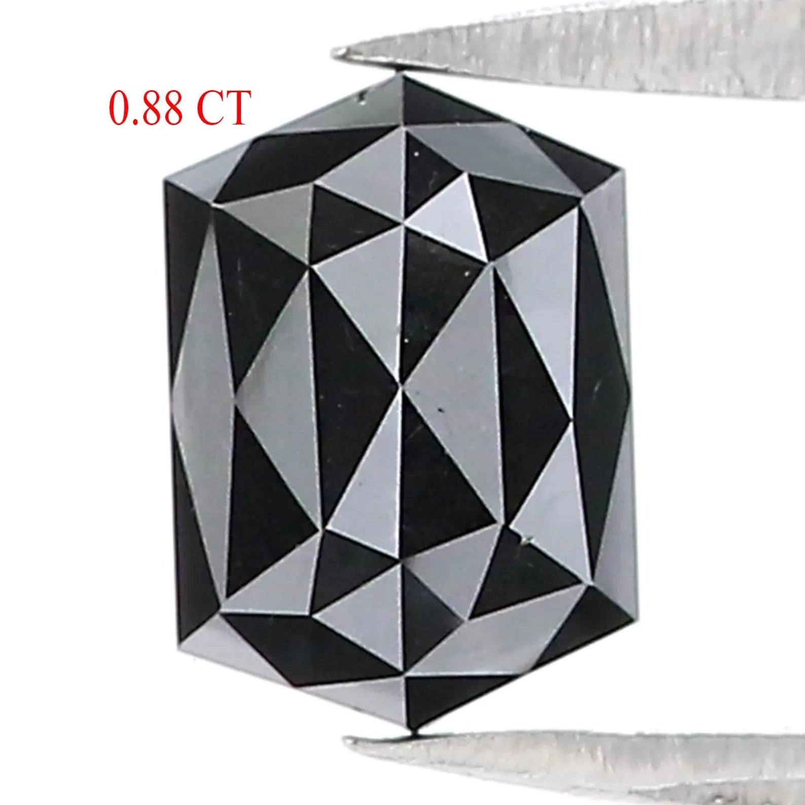 0.88 CT Natural Loose Hexagon Shape Diamond Black Color Hexagon Cut Diamond 6.25 MM Natural Diamond Black Hexagon Rose Cut Diamond QN520