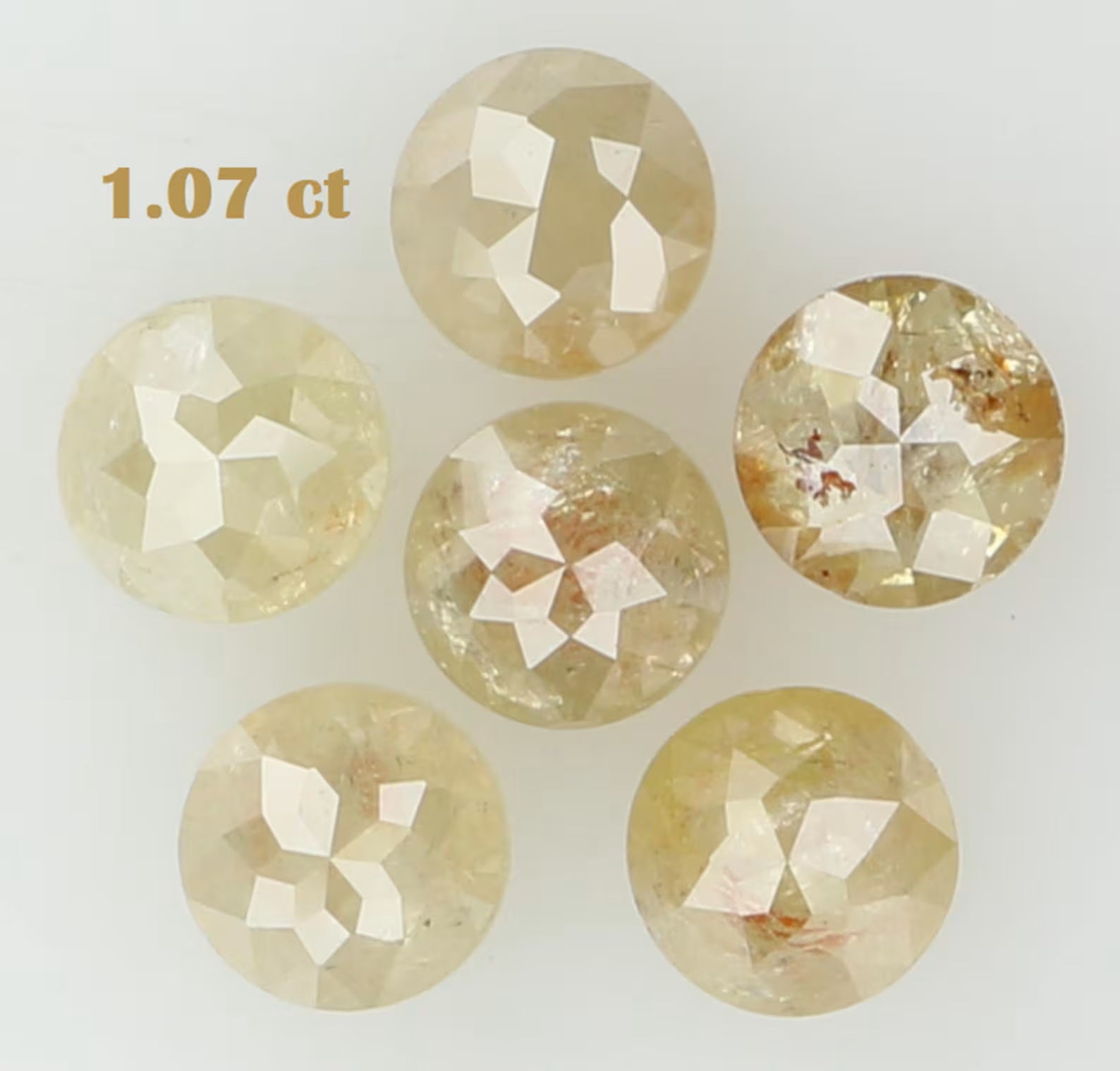 1.07 CT Natural Loose Round Shape Diamond Brown Color Round Cut Diamond 3.10 MM Natural Diamond Grey Color Round Rose Cut Diamond N7667