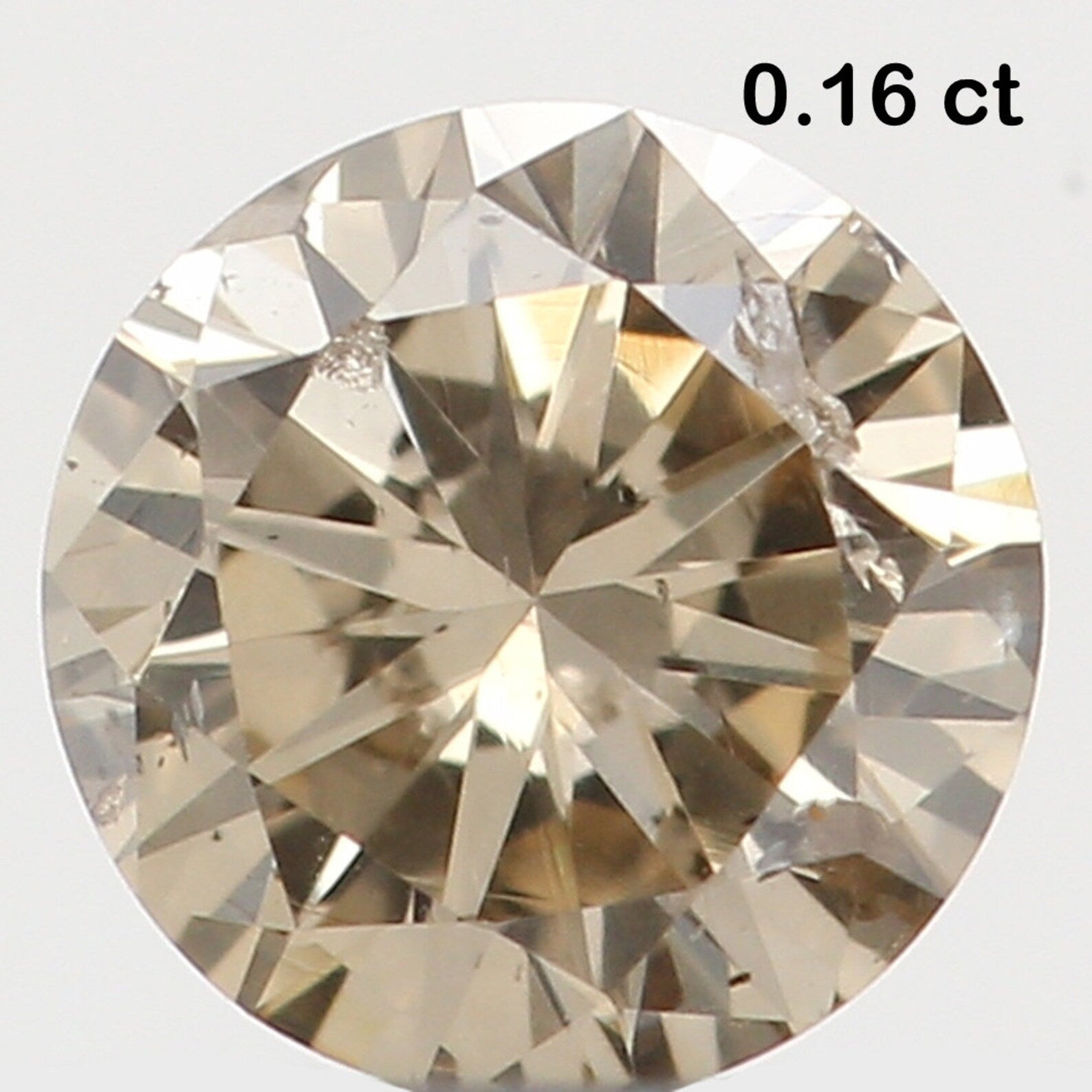 0.16 Ct Natural Loose Diamond Round Brown Color I1 Clarity 3.50 MM N7281