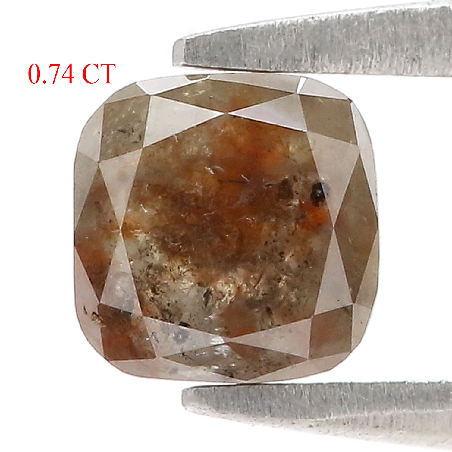 Natural Cushion Brown Diamond 0.74 CT Loose Rose Cut Brown Stone 5.45 MM Rustic Diamond Cushion Diamond For Custom Engagement Ring L3626