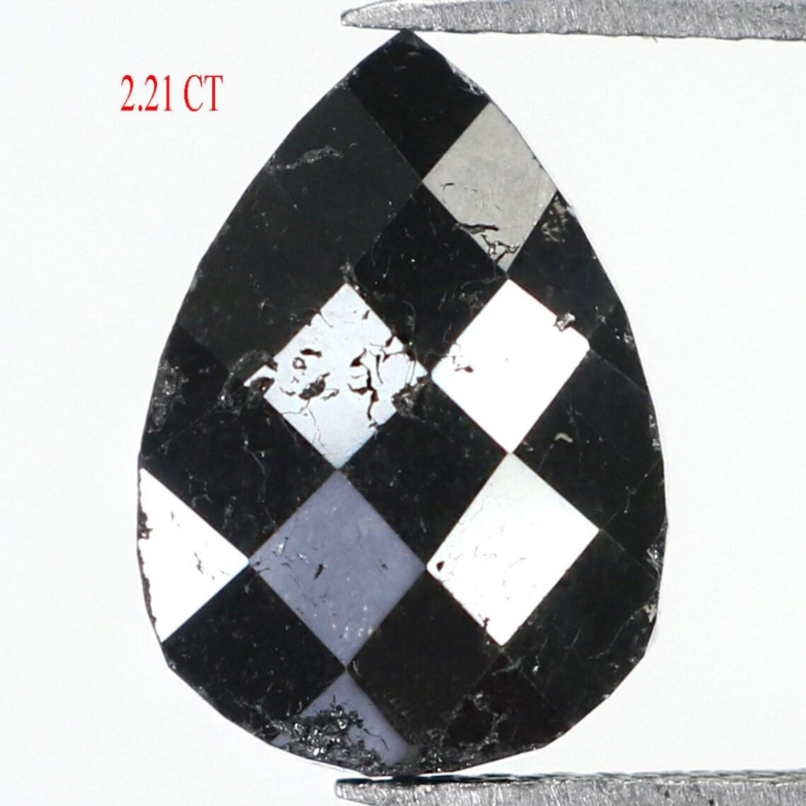 2.21 CT Natural Loose Pear Shape Diamond Black Color Pear Diamond 10.15 MM Natural Loose Black Color Pear Diamond Rose Cut Diamond NQ1705