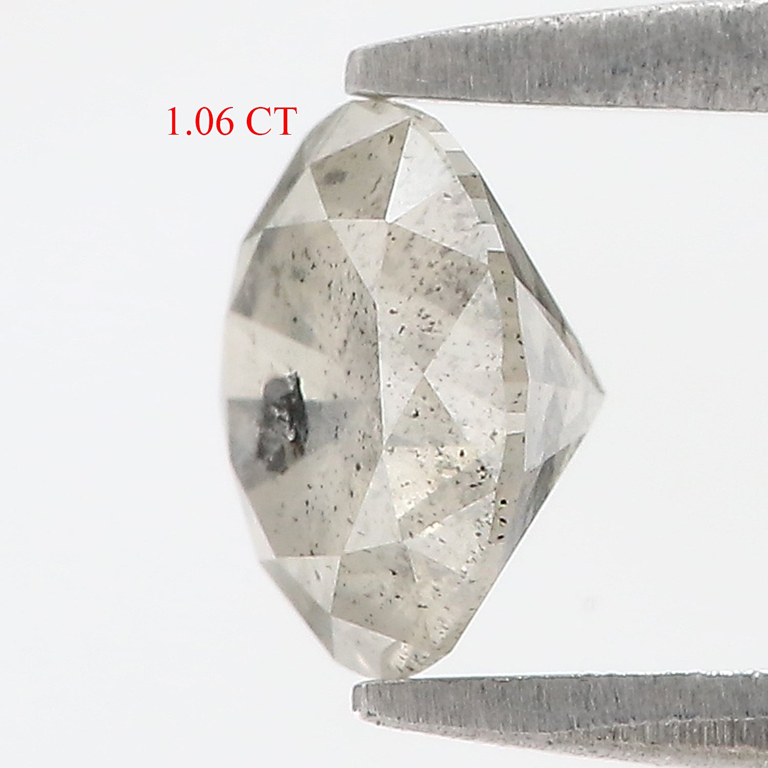 1.06 CT Natural Loose Round Shape Diamond Salt And Pepper Round Cut Diamond 6.60 MM Natural Grey Color Round Brilliant Cut Diamond LQ445