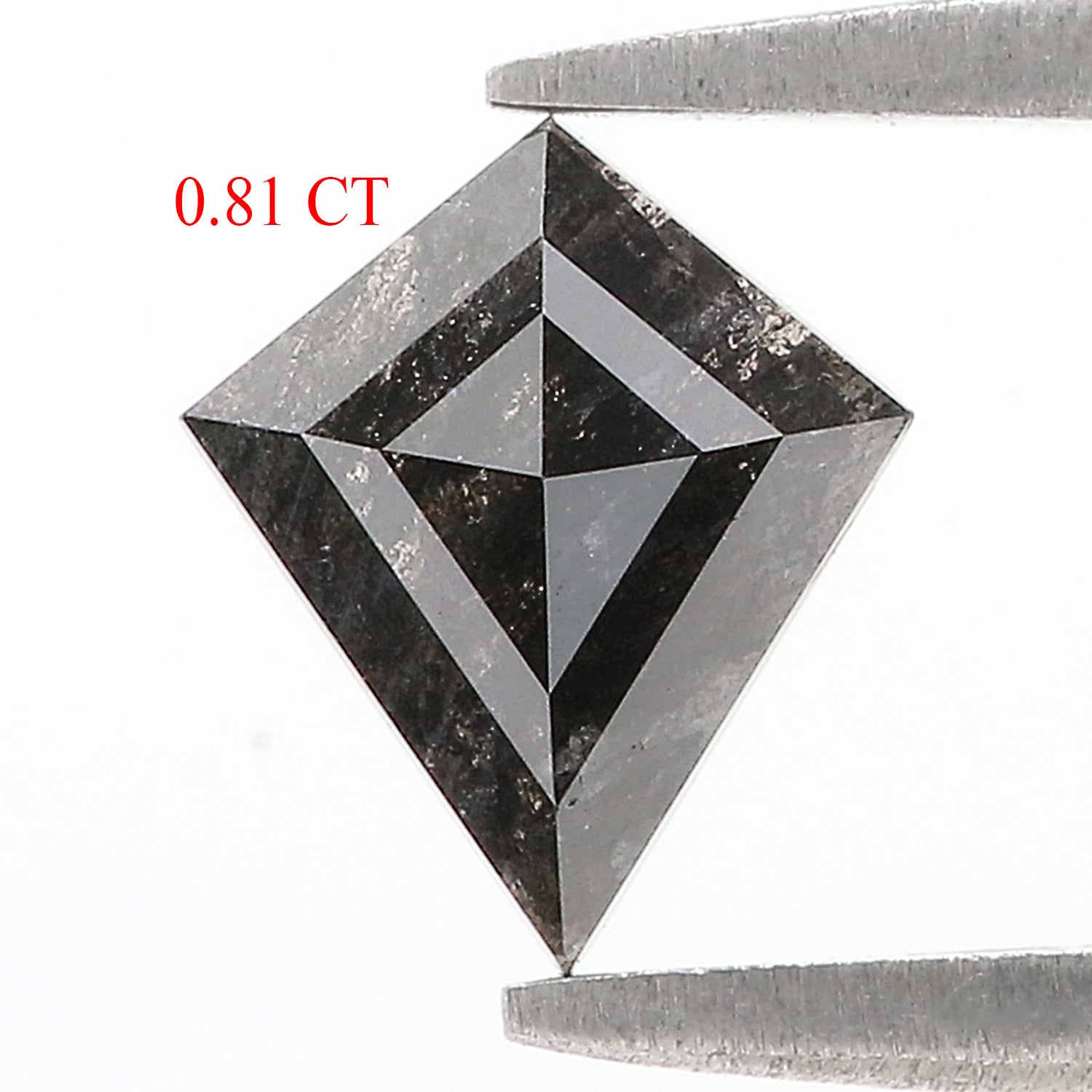 0.81 CT Natural Loose Kite Shape Diamond Salt And Pepper Kite Cut Diamond 8.20 MM Natural Loose Black Grey Color Kite Rose Cut Diamond L3409