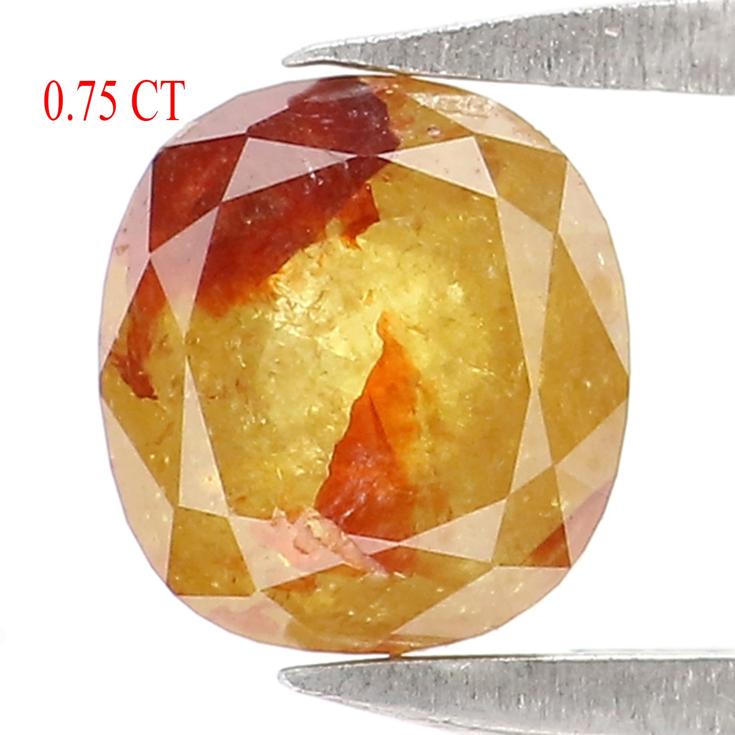 Natural Loose Cushion Diamond, Yellow Color Cushion Diamond, Natural Loose Diamond, Cushion Rose Cut Diamond, 0.75 CT Cushion Diamond KDK2681