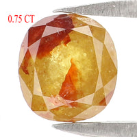 Natural Loose Cushion Diamond, Yellow Color Cushion Diamond, Natural Loose Diamond, Cushion Rose Cut Diamond, 0.75 CT Cushion Diamond KDK2681