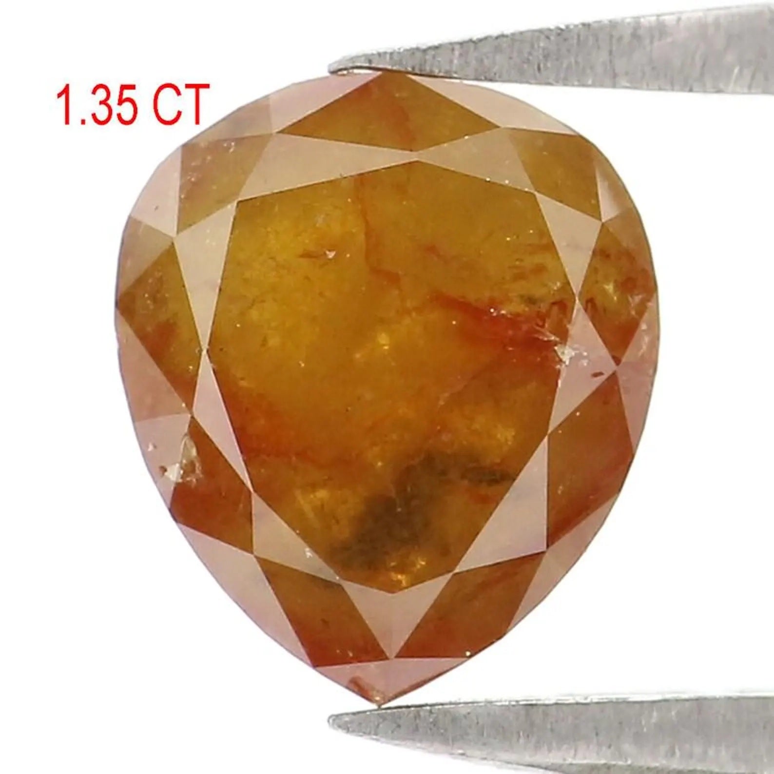 1.35 CT Natural Loose Heart Shape Diamond Yellow Color Heart Cut Diamond 7.30 MM Natural Diamond Brown Color Heart Rose Cut Diamond NQ2244