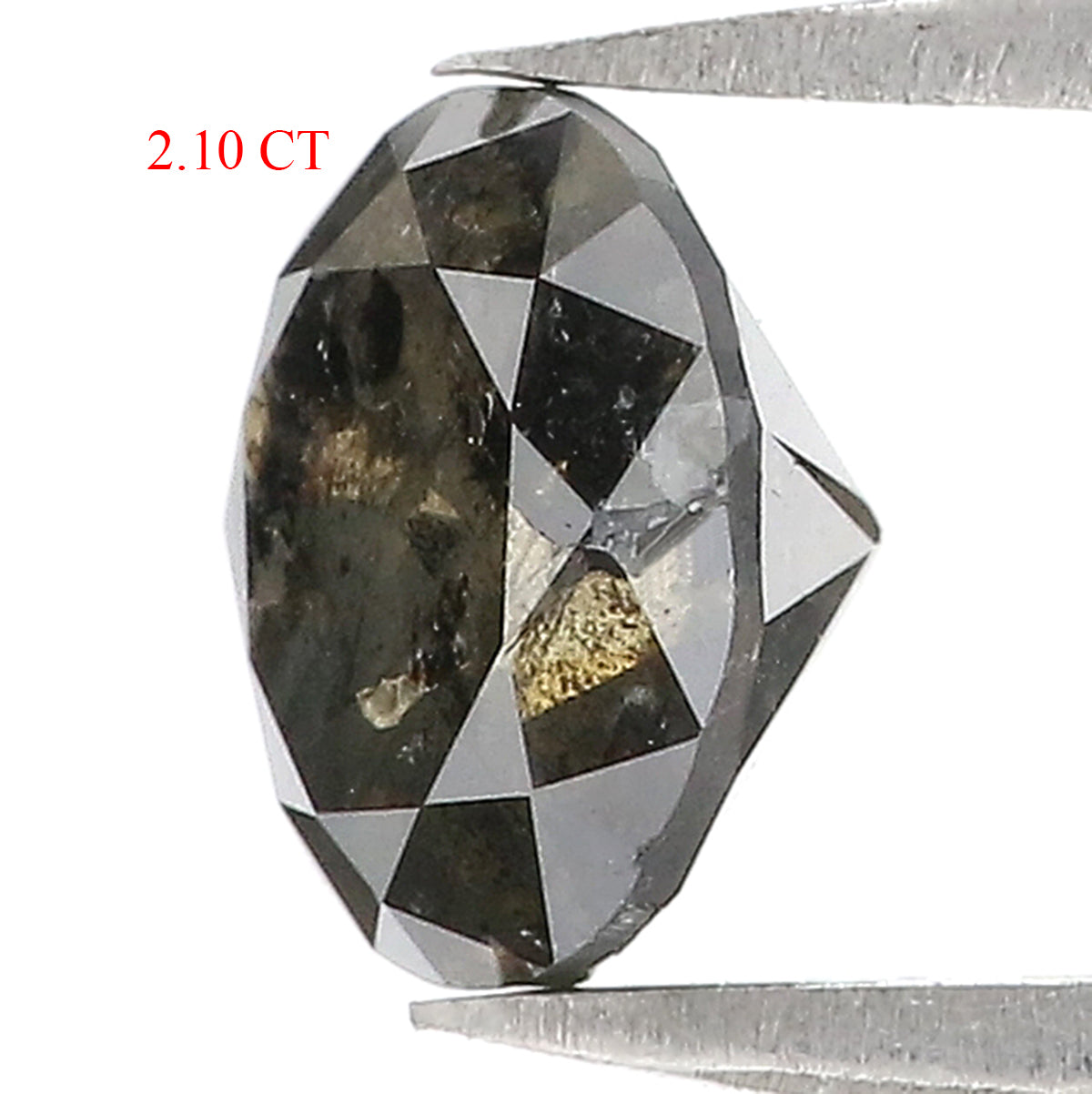 2.10 CT Natural Loose Round Shape Diamond Black Grey Color Round Cut Diamond 7.95 MM Salt And Pepper Round Brilliant Cut Diamond LQ3028
