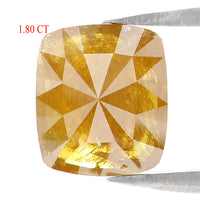 Natural Loose Cushion Diamond, Yellow Color Diamond, Natural Loose Diamond, Cushion Rose Cut Diamond, 1.80 CT Cushion Shape Diamond L4462