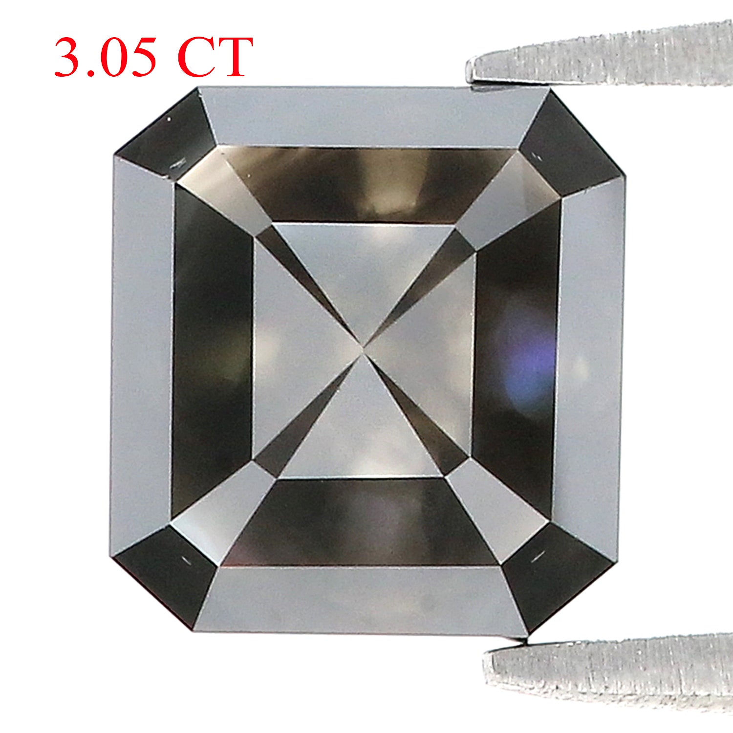 3.05 CT Natural Loose Emerald Shape Diamond Black Color Emerald Cut Diamond 7.90 MM Natural Loose Diamond Emerald Rose Cut Diamond QL9503