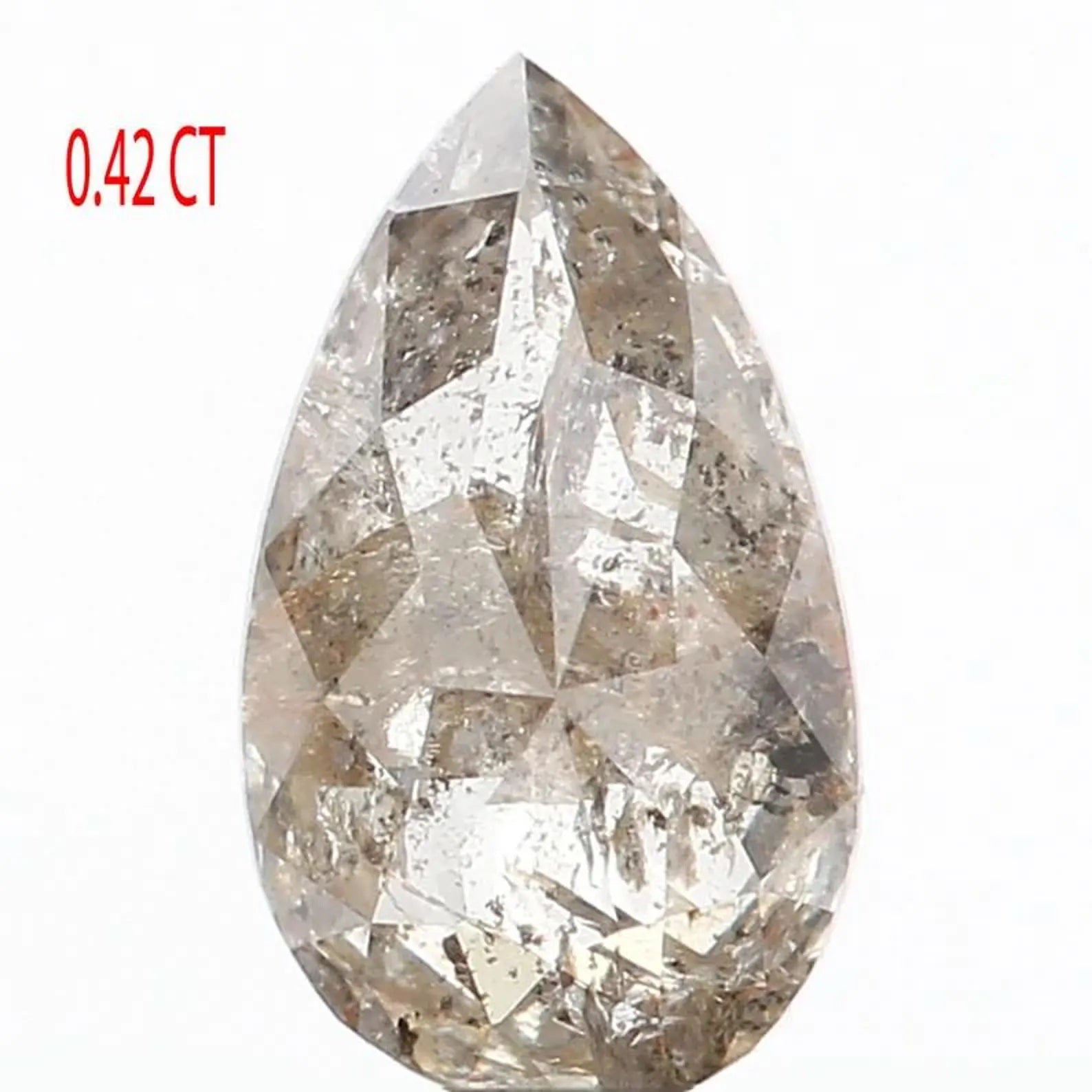 0.42 CT Natural Loose Pear Shape Diamond Grey Color Pear Cut Diamond 6.55 MM Natural Loose Grey Color Diamond Pear Rose Cut Diamond NQ913