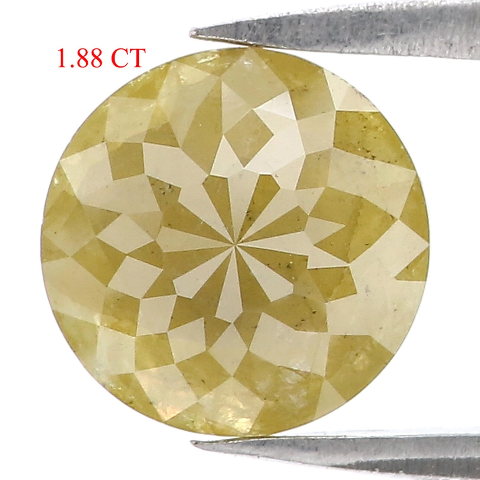 1.88 CT Natural Loose Round Rose Cut Diamond Yellow Color Round Shape Diamond 8.25 MM Natural Yellow Color Round Rose Cut Diamond NQ9018