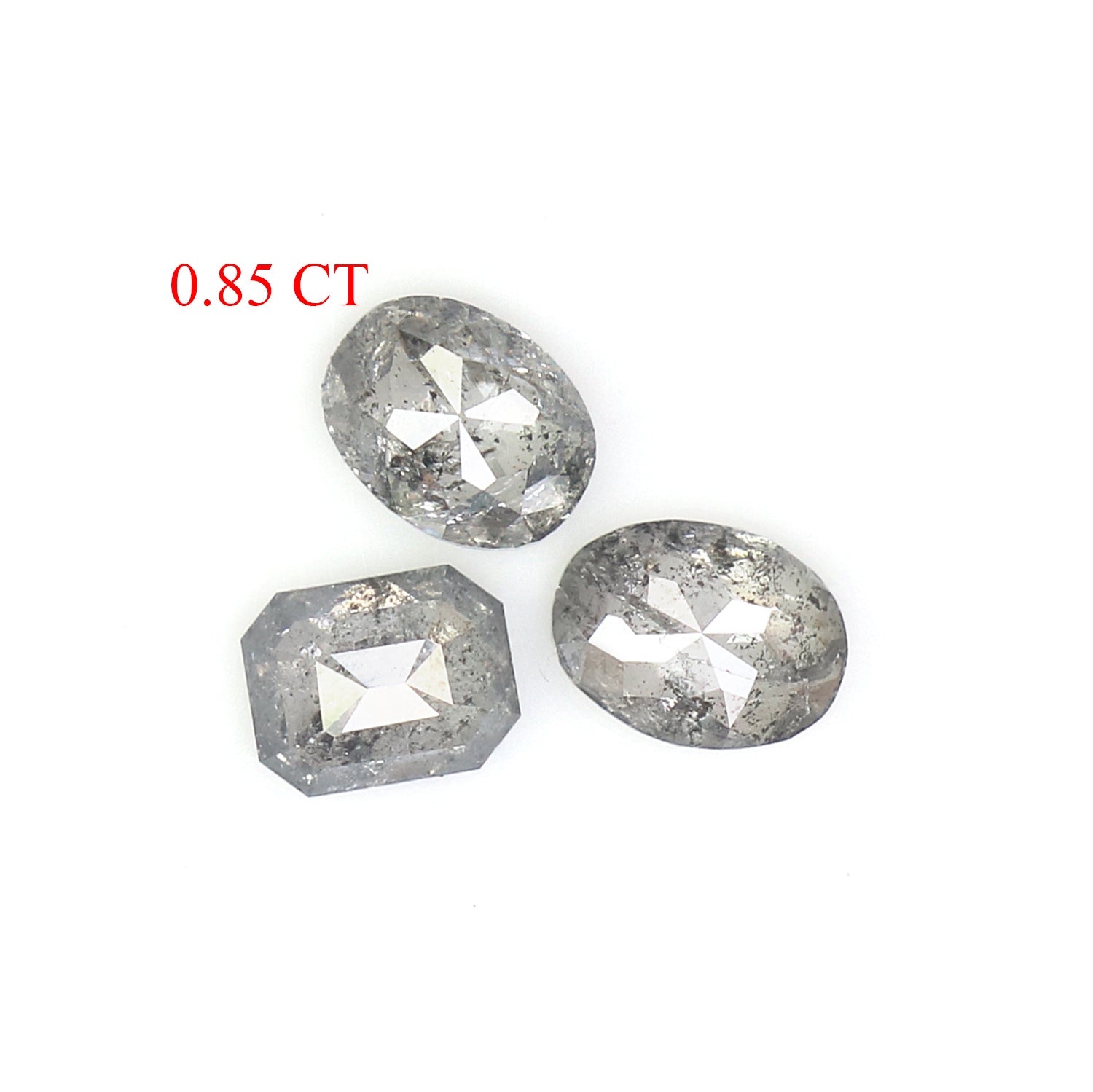 0.85 CT Natural Loose Mix Shape Diamond Salt And Pepper Mix Shape Diamond 4.25 MM Natural Black Grey Color Mix Shape Rose Cut Diamond QL636