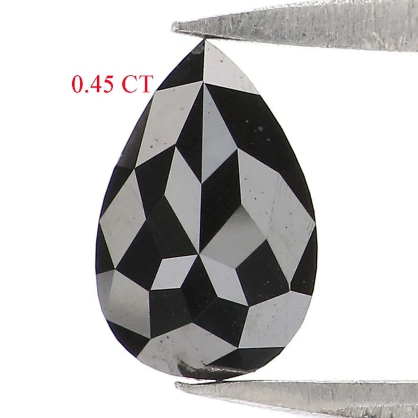 0.45 CT Natural Loose Pear Shape Diamond Black Color Pear Cut Diamond 6.90 MM Natural Loose Diamond Black Color Pear Rose Cut Diamond NQ2286