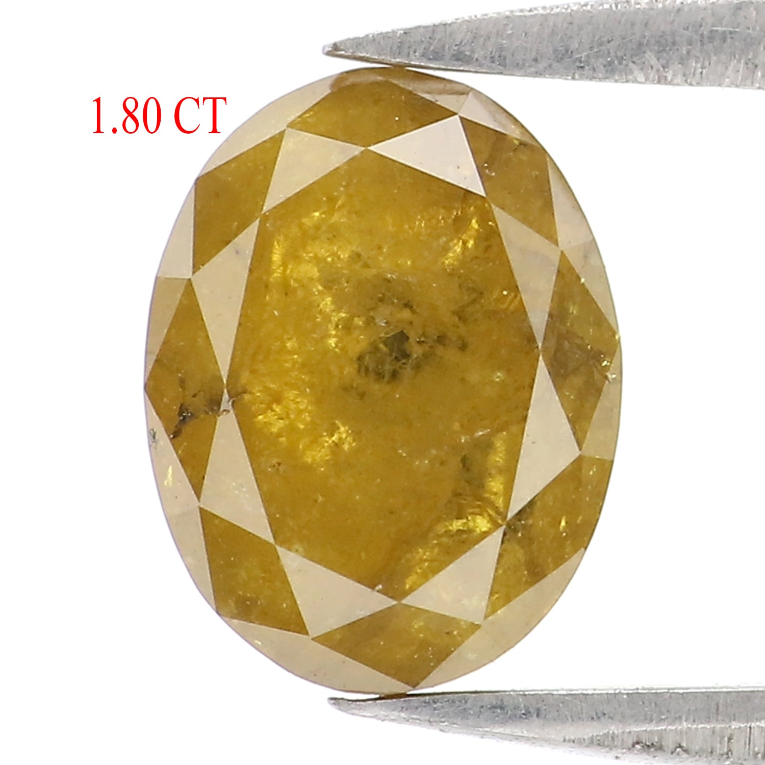 1.80 CT Natural Loose Oval Shape Diamond Yellow Color Oval Cut Diamond 8.10 MM Natural Loose Diamond Yellow Oval Rose Cut Diamond LQ2837