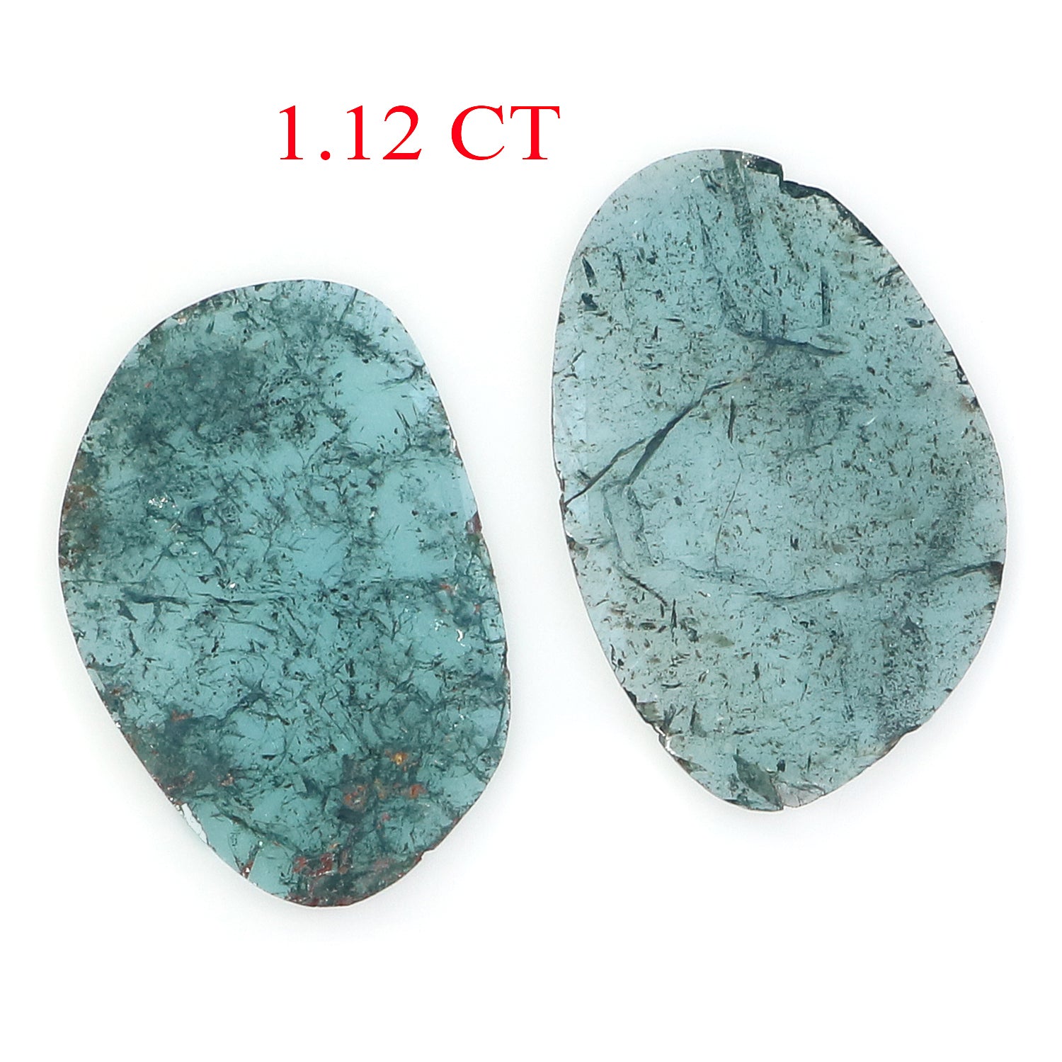 1.12 CT Natural Loose Slice Shape Diamond Blue Color Slice Cut Diamond 12.60 MM Natural Loose Blue Color Slice Irregular Cut Diamond LQ725