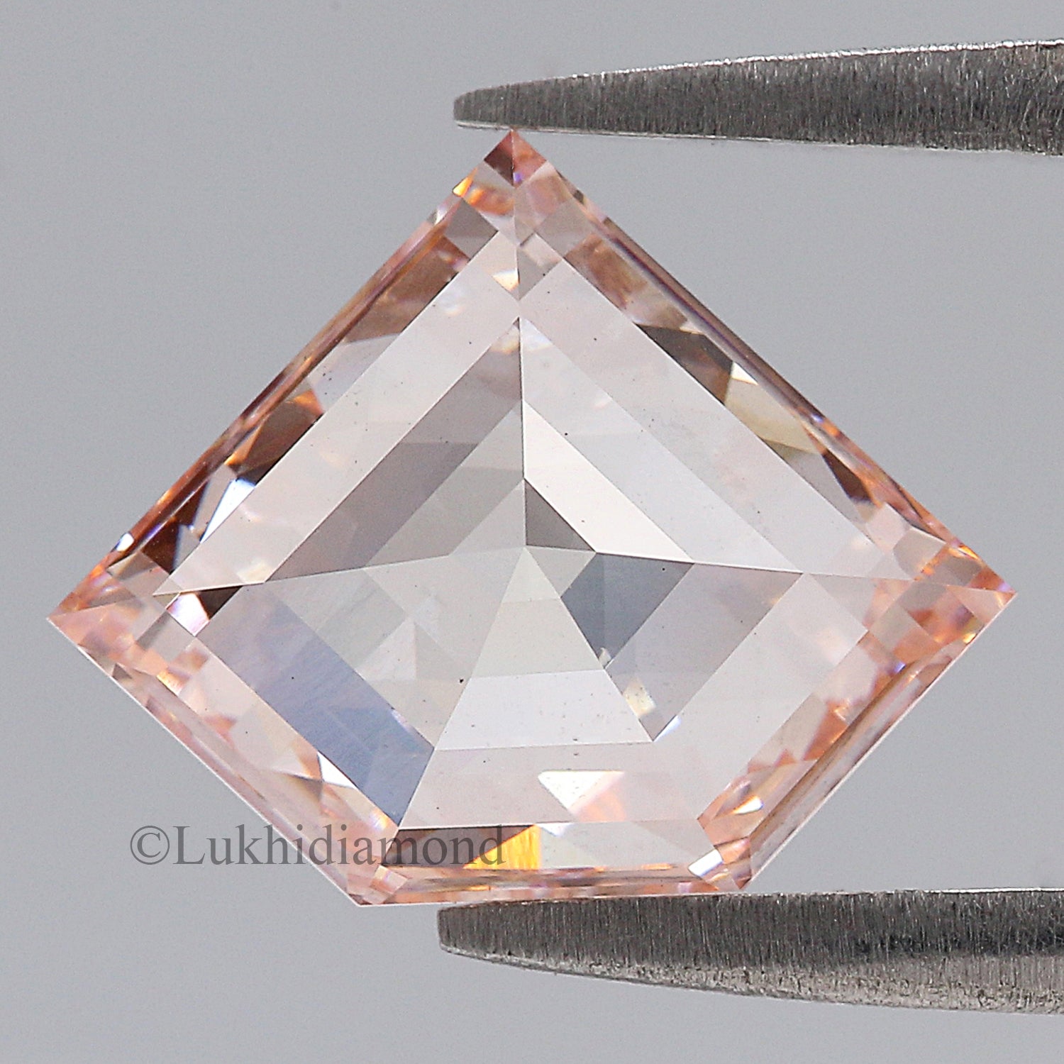 2.86 CT IGI Certified Shield Step Cut Diamond Fancy Intense Pink Color Diamond VS1 Clarity Lab Grown Diamond Lab Created CVD Diamond L3329