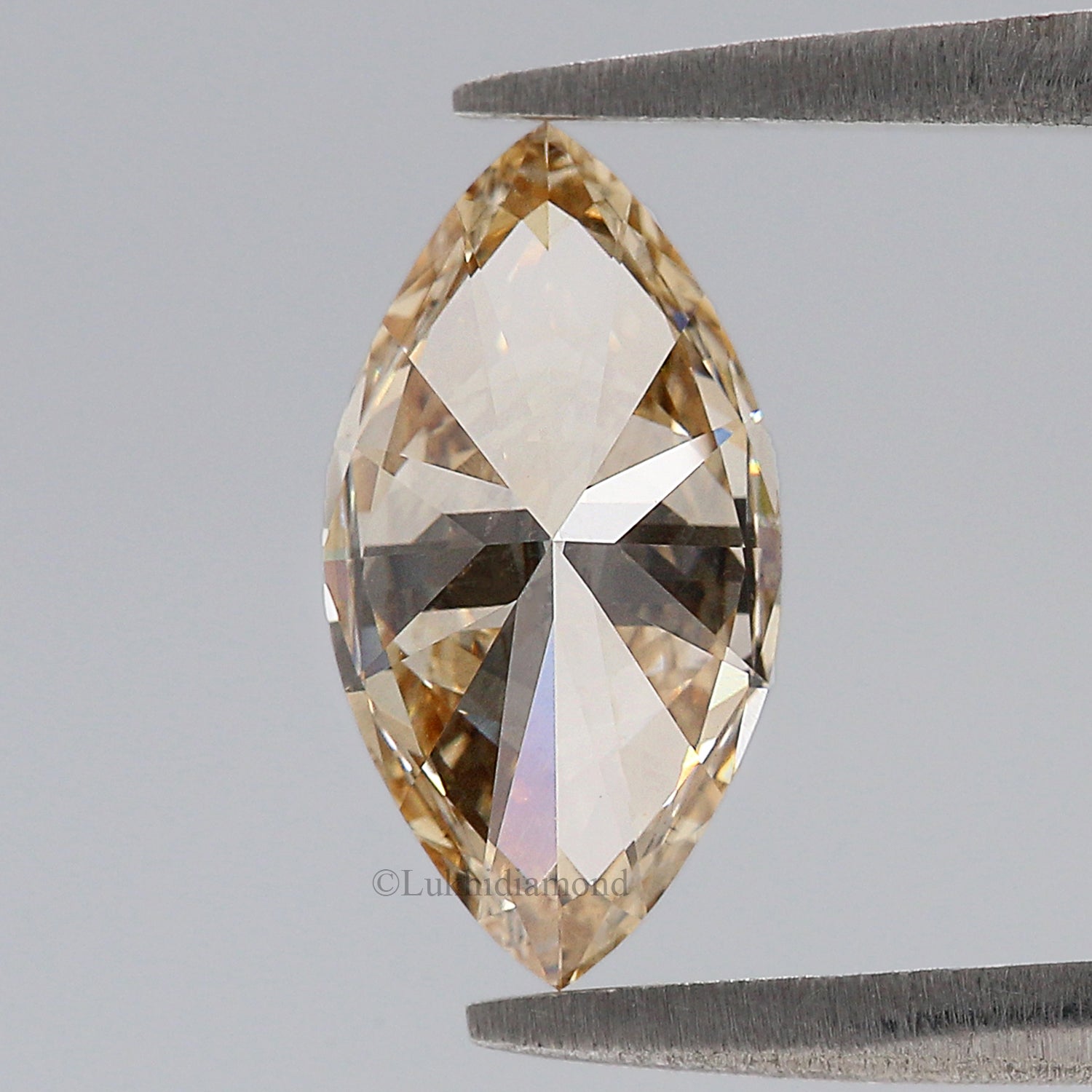 1.25 CT IGI Certified Marquise Brilliant Cut Fancy Brownish Yellow Color VVS2 Clarity Lab Grown CVD Diamond Lab Created Diamond L3452