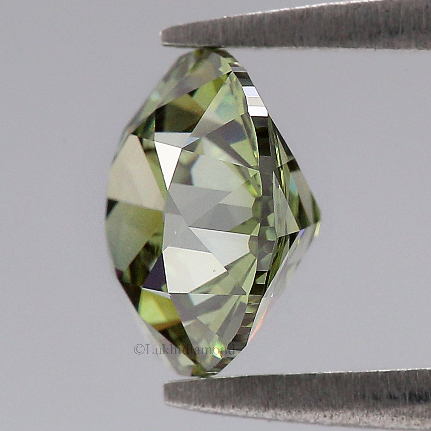 1.78 CT IGI Certified Round Old European Cut Diamond Fancy Vivid Green Color VS1 Clarity Lab Grown Diamond Lab Created Lab Diamond L3574