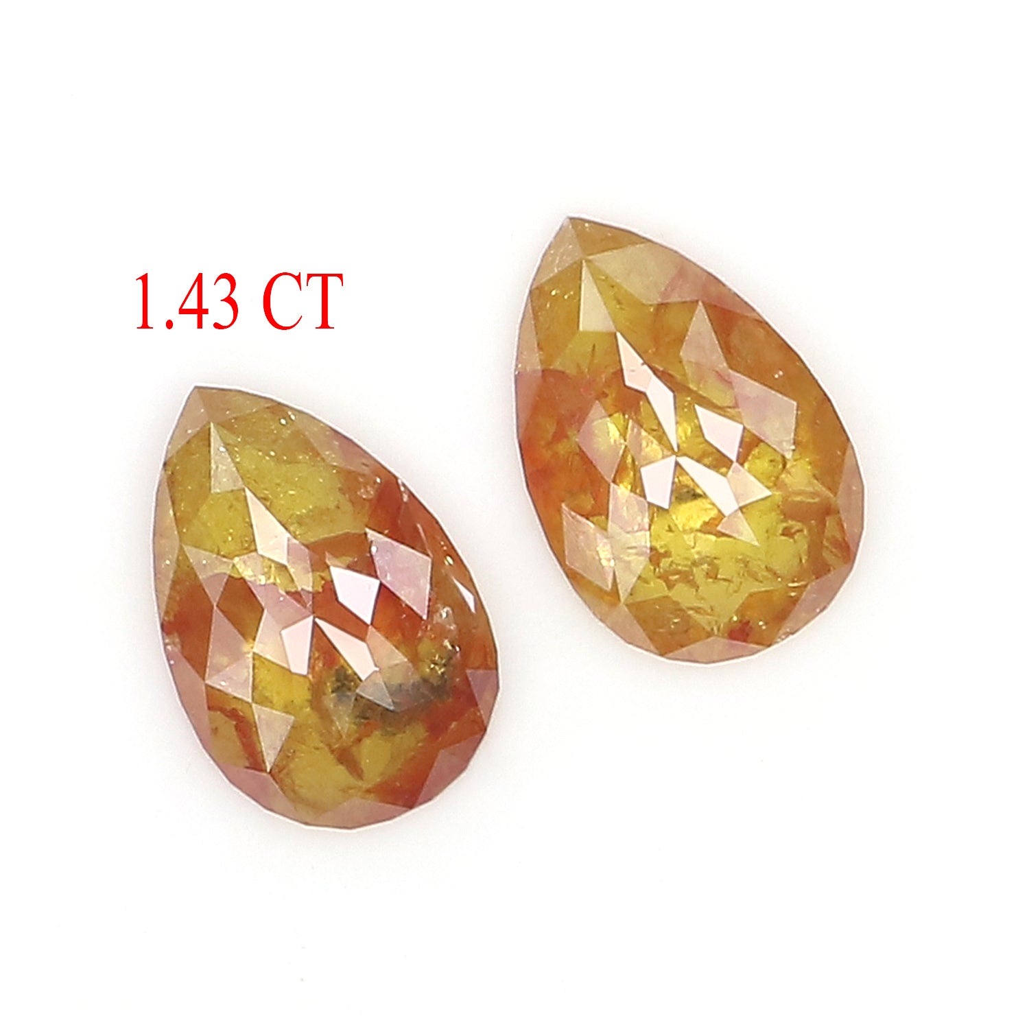 1.43 CT Natural Loose Pear Pair Diamond Yellow Color Pear Diamond 7.90 MM Natural Loose Diamond Pear Cut Diamond Pear Pair Pear Shape LQ2989