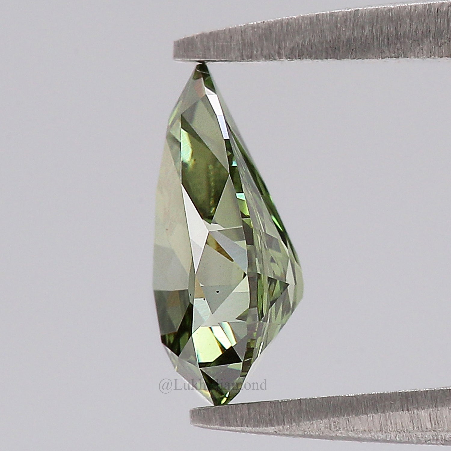0.97 CT IGI Certified Pear Old European Cut Diamond Fancy Vivid Green Color VS1 Clarity Lab Grown Diamond Lab Created Lab Diamond L3662