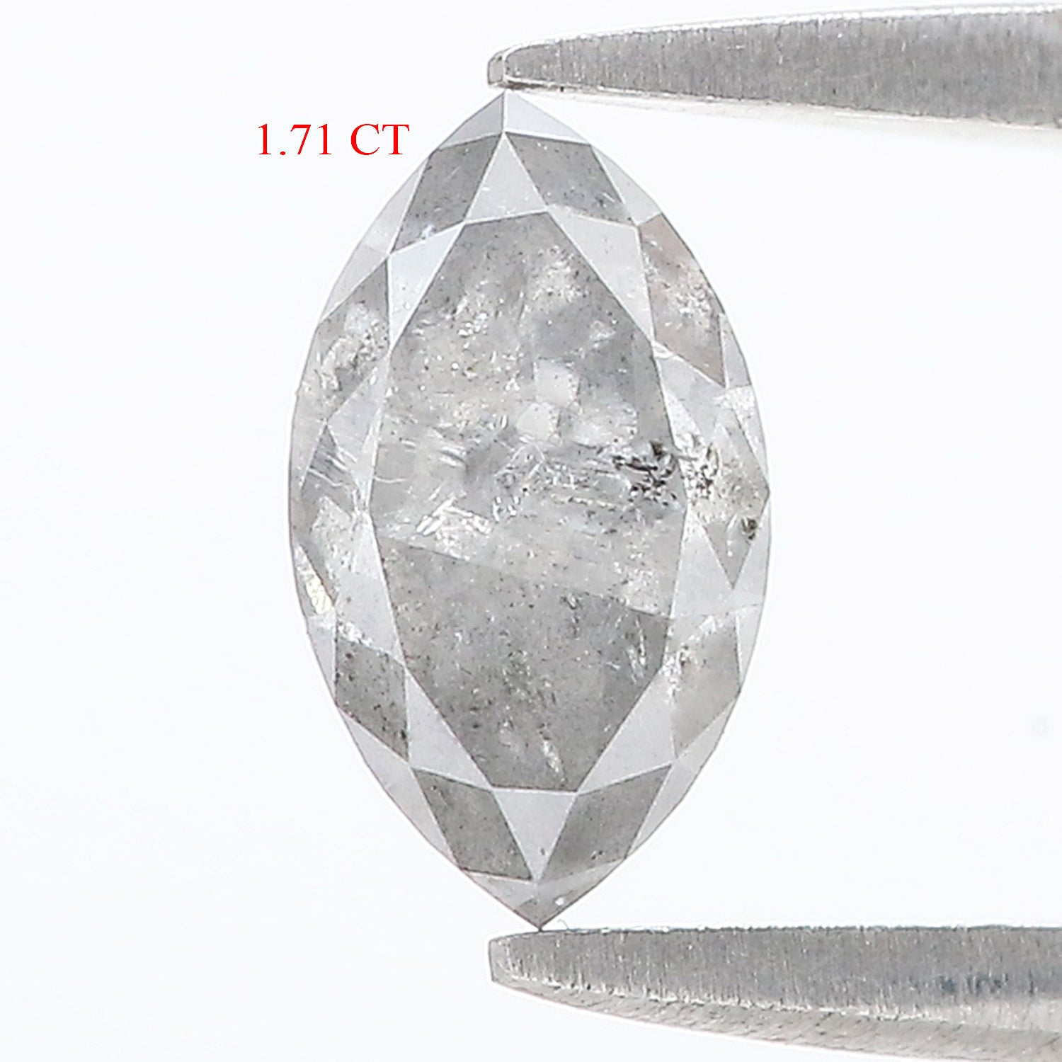 1.71 CT Natural Loose Marquise Shape Diamond Salt And Pepper Marquise Diamond 9.20 MM Natural Grey Color Marquise Rose Cut Diamond LQ3355