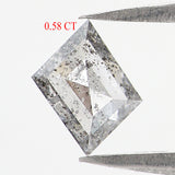 Natural Loose Kite Diamond, Salt And Pepper Kite Diamond, Natural Loose Diamond, Kite Rose Cut Diamond, Kite Cut, 0.58 CT Kite Shape L7666