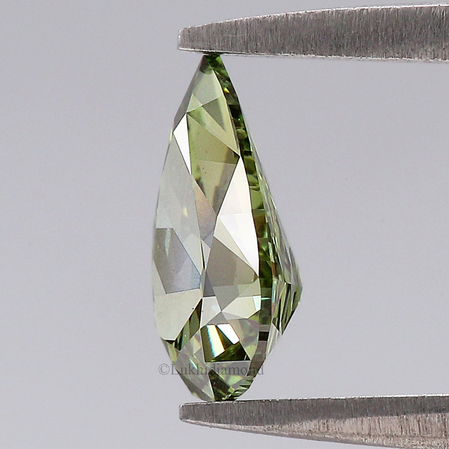 1.02 CT IGI Certified Pear Old European Cut Diamond Fancy Vivid Green Color VS1 Clarity Lab Grown Diamond Lab Created Lab Diamond L3577