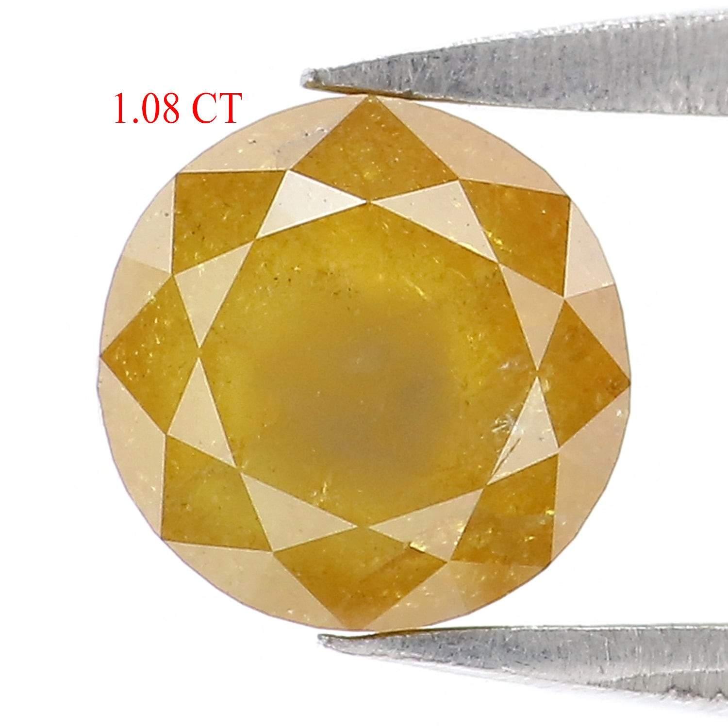 Natural Loose Round Diamond, Yellow Color Rose Cut Diamond, Natural Loose Diamond, Round Rose Cut Diamond, 1.08 CT Round Shape Diamond L9973