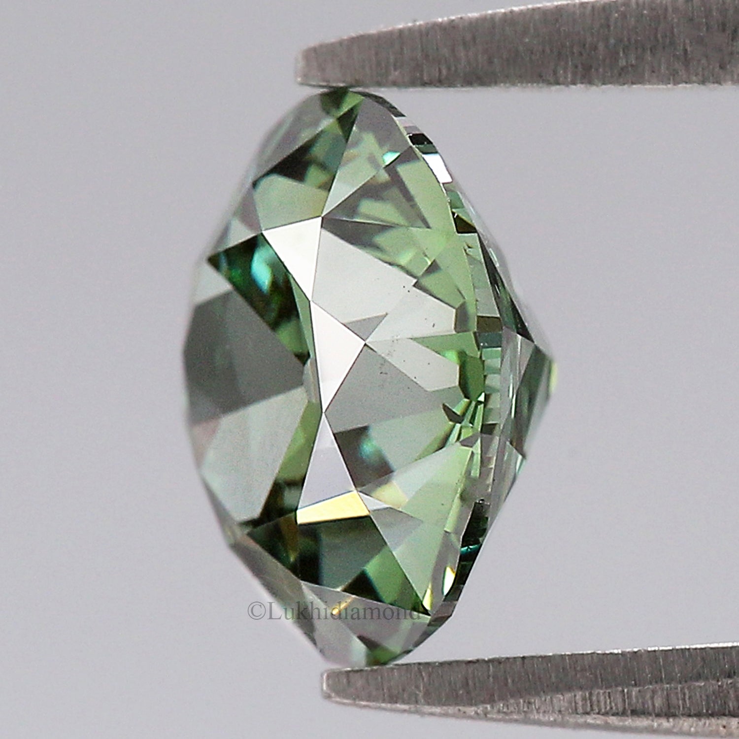 2.02 CT IGI Certified Round Old European Cut Diamond Fancy Vivid Green Color VS1 Clarity Lab Grown Diamond Lab Created Lab Diamond L3580