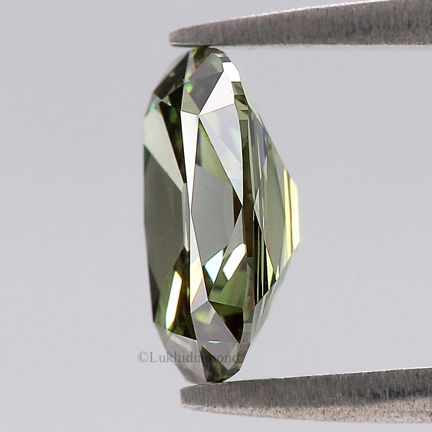 1.75 CT IGI Certified Cushion Old European Cut Diamond Fancy Vivid Green Color VS1 Clarity Lab Grown Diamond Lab Created Lab Diamond L3573