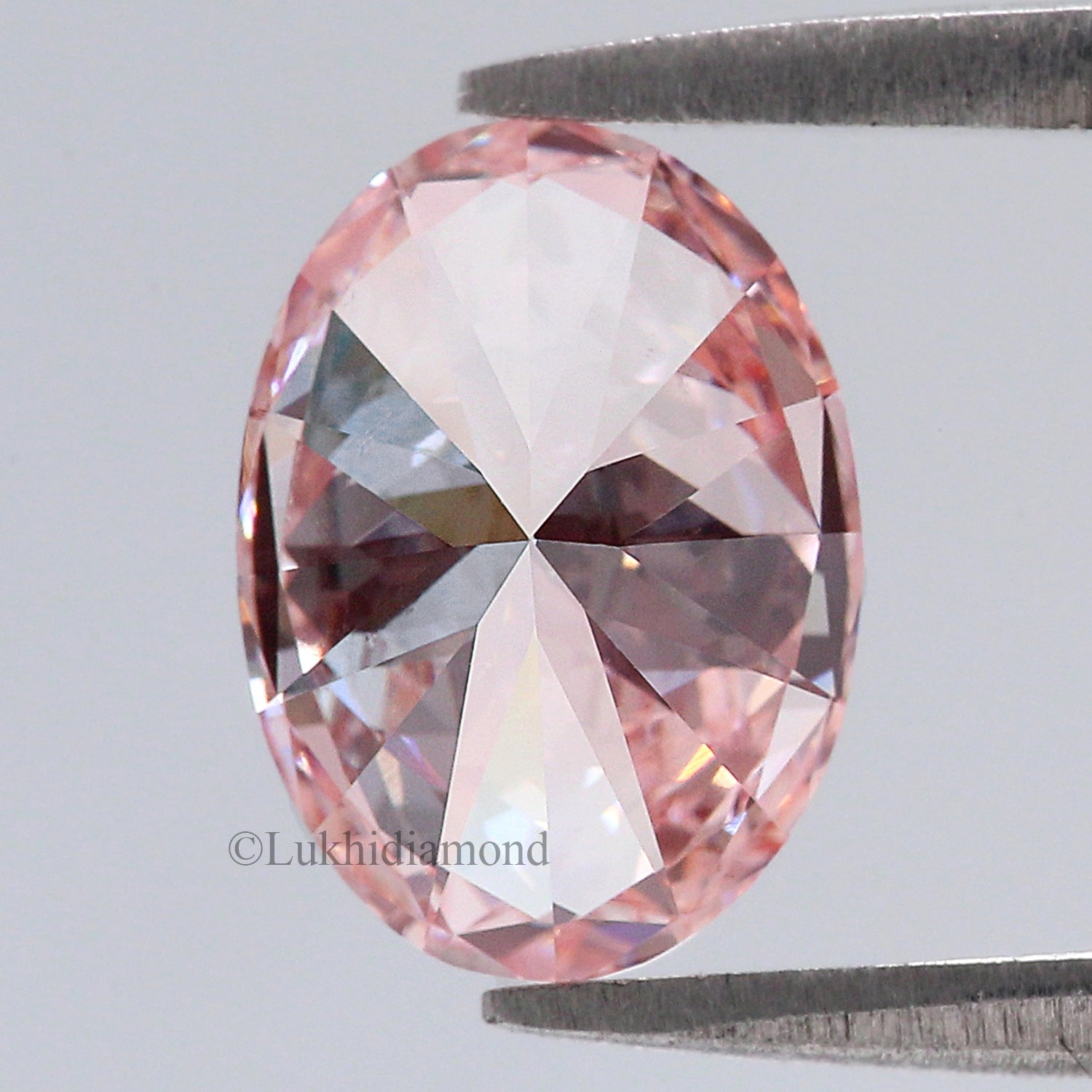 2.26 CT IGI Certified Oval Brilliant Cut Diamond Fancy Intense Pink Color VS1 Clarity Diamond Lab Grown Diamond Lab Created Diamond L3289