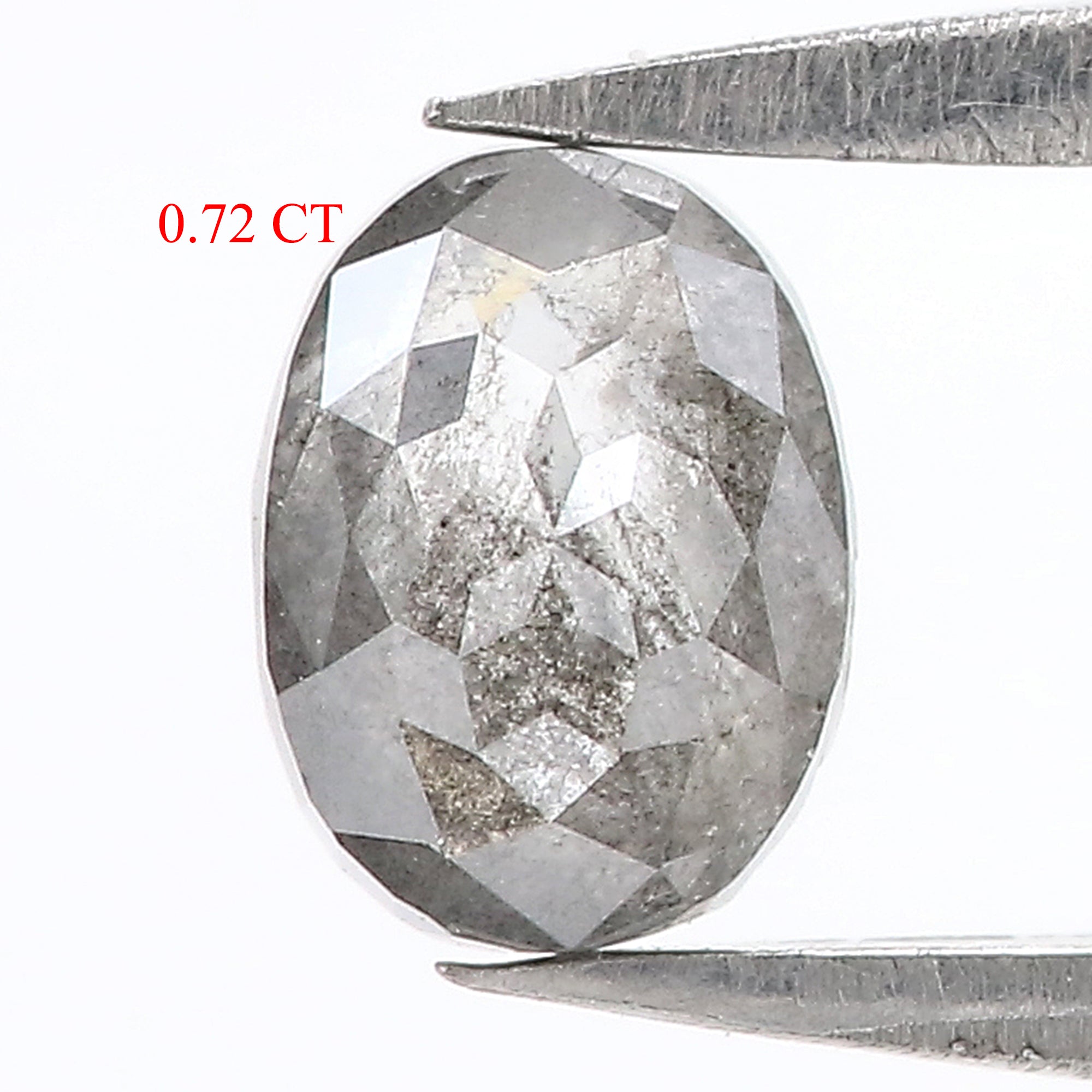 0.72 CT Natural Loose Oval Shape Diamond Salt And Pepper Oval Diamond 6.15 MM Natural Diamond Black Grey Color Oval Rose Cut Diamond QL3093