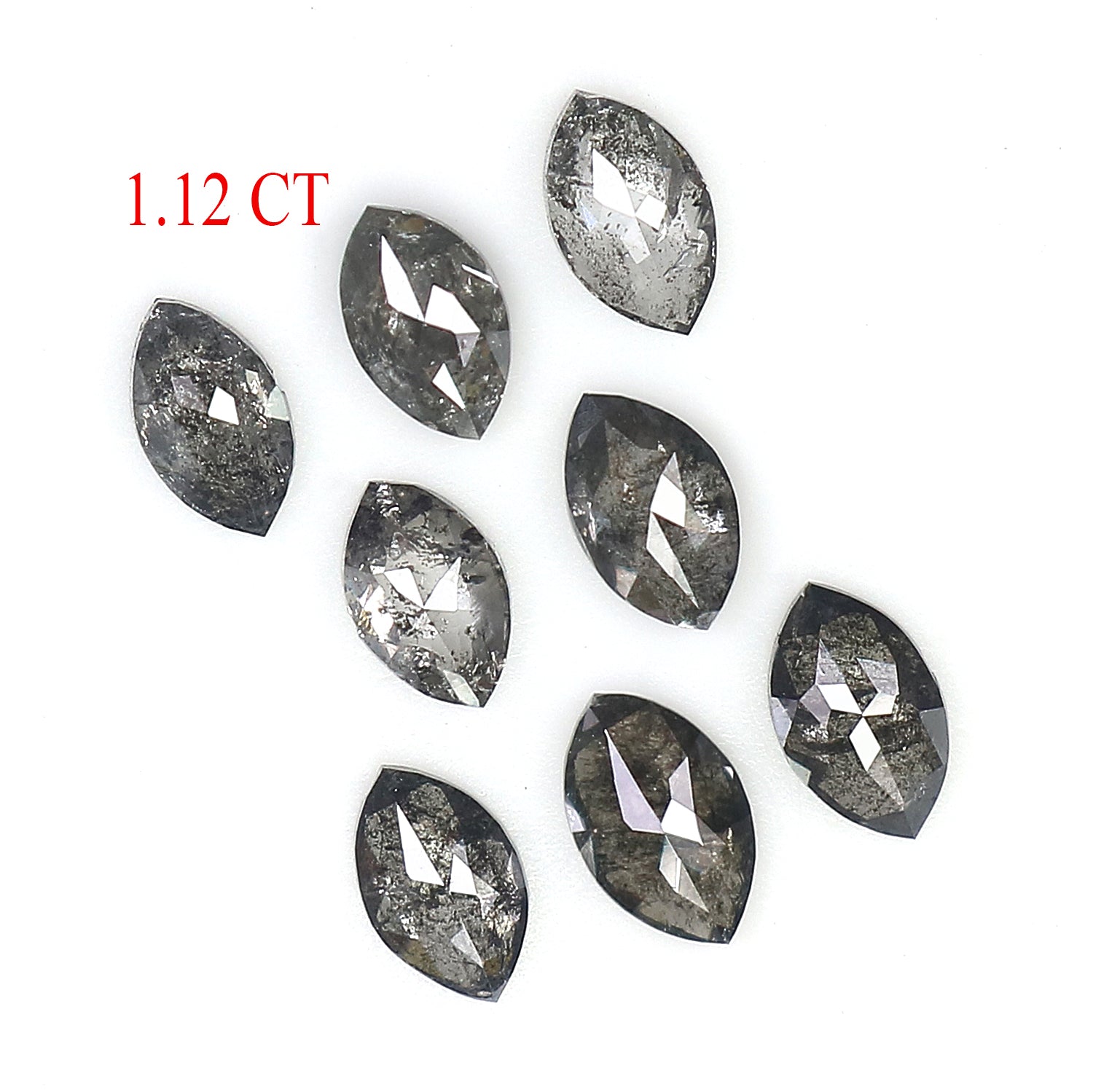 Natural Loose Marquise Salt And Pepper Diamond Black Grey Color 1.12 CT 4.26 MM Marquise Shape Rose Cut Diamond KDL2666