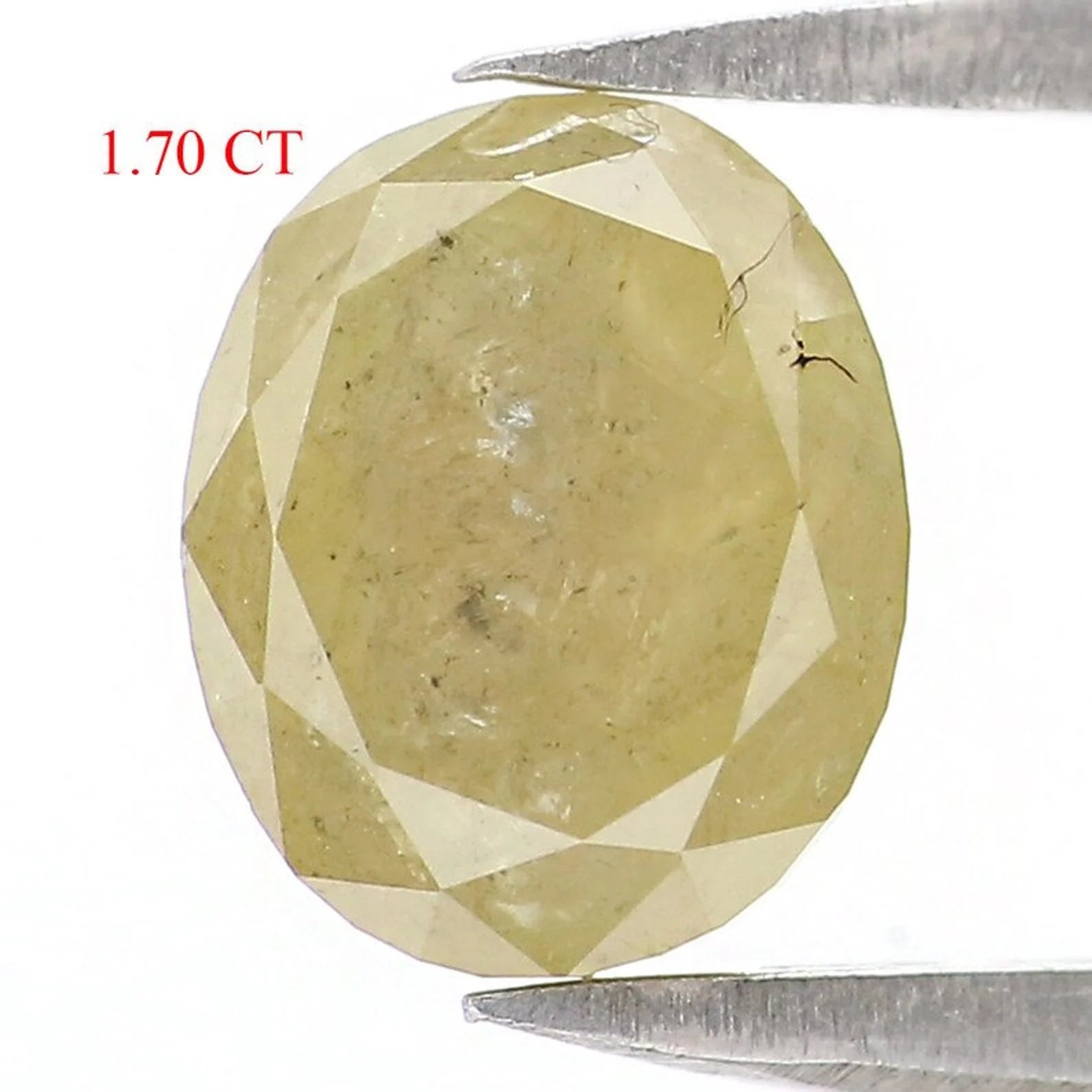 1.70 CT Natural Loose Oval Shape Diamond Yellow Color Oval Diamond 7.30 MM Natural Loose Diamond Yellow Color Oval Rose Cut Diamond NQ2386