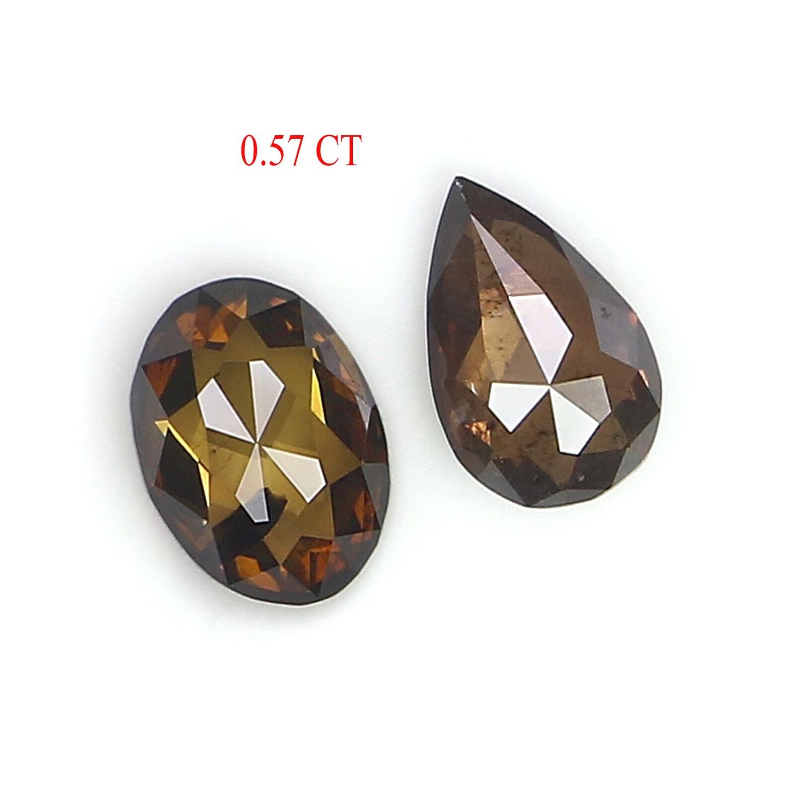 0.57 CT Natural Loose Mix Shape Diamond Brown Color Diamond 5.10 MM Natural Loose Diamond Brown Color Mix Shape Rose Cut Diamond NQ1799