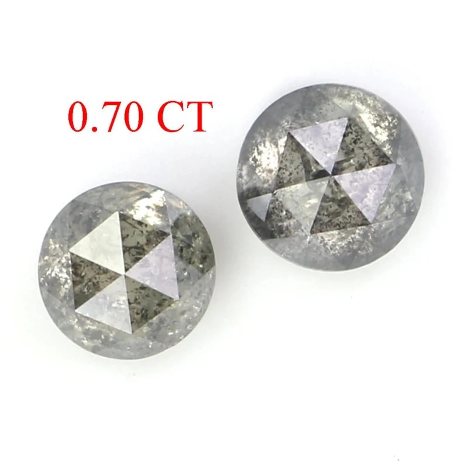 0.70 CT Natural Loose Round Shape Diamond Salt And Pepper Round Diamond 4.15 MM Natural Loose Black Grey Color Round Rose Cut Diamond NQ2339