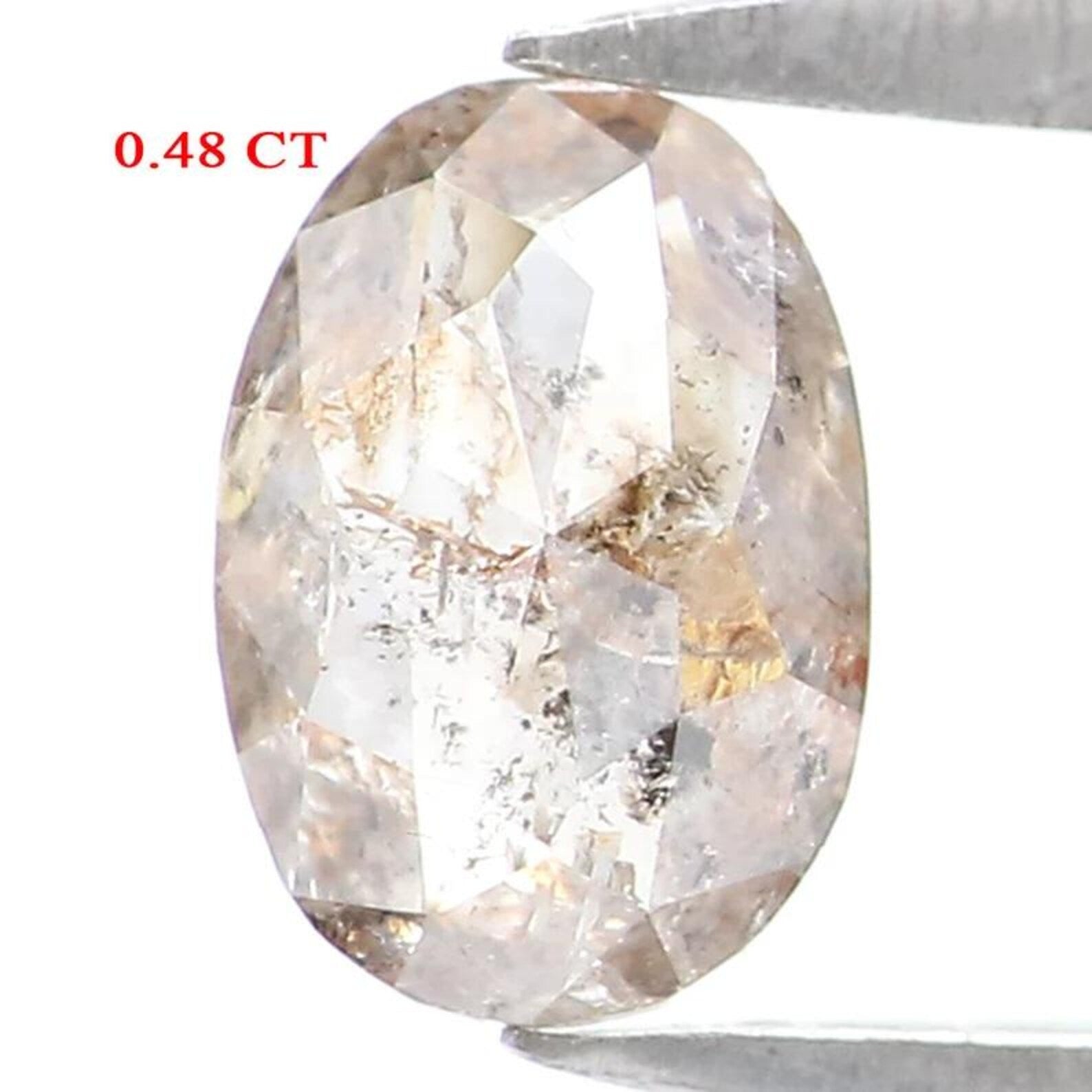 0.48 Ct Natural Loose Oval Shape Diamond Salt And Pepper Oval Diamond 5.65 MM Natural Loose Diamond Grey Color Oval Rose Cut Diamond NQ1663