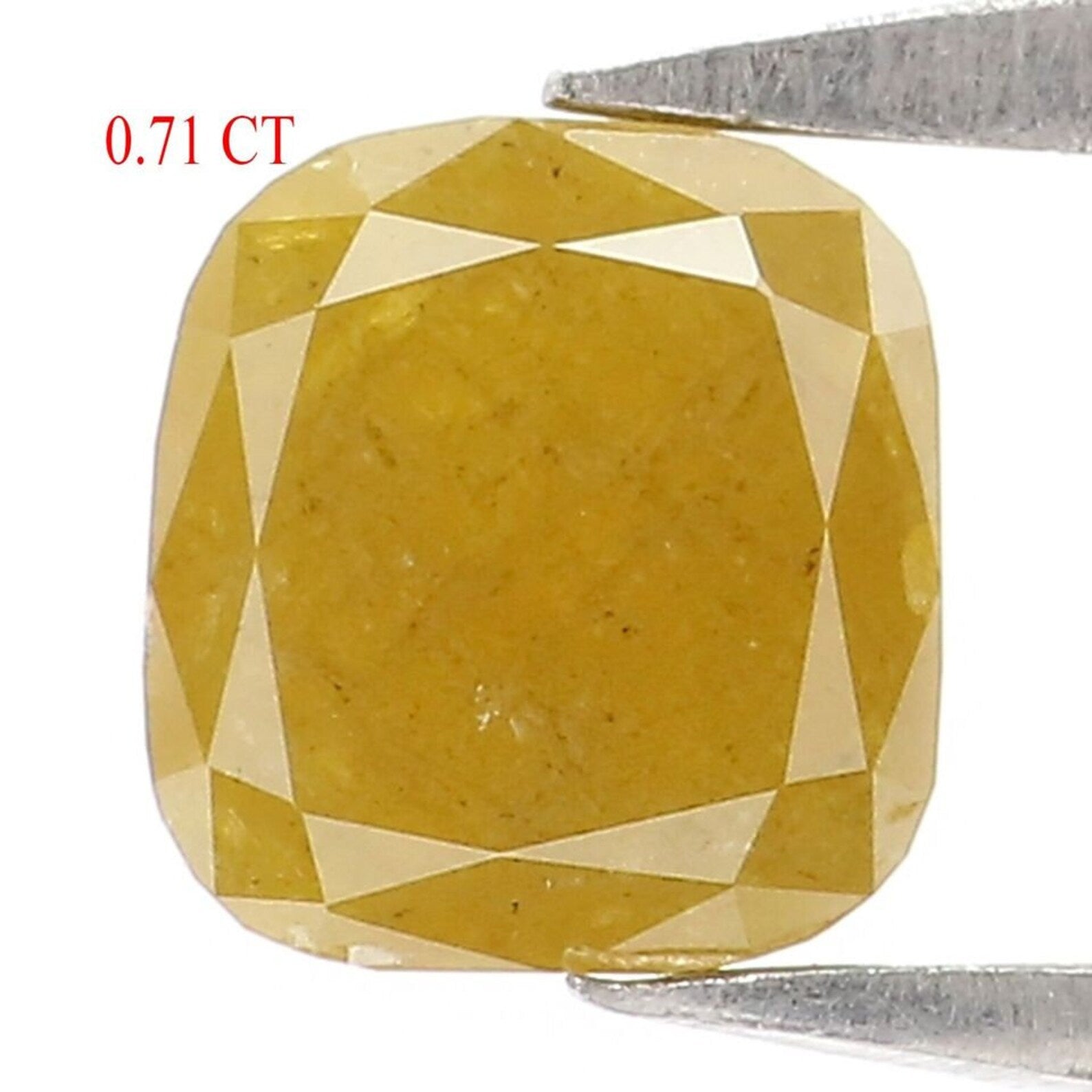 0.71 CT Natural Loose Cushion Shape Diamond Yellow Color Cushion Cut Diamond 5.05 MM Natural Loose Diamond Cushion Rose Cut Diamond NQ8064