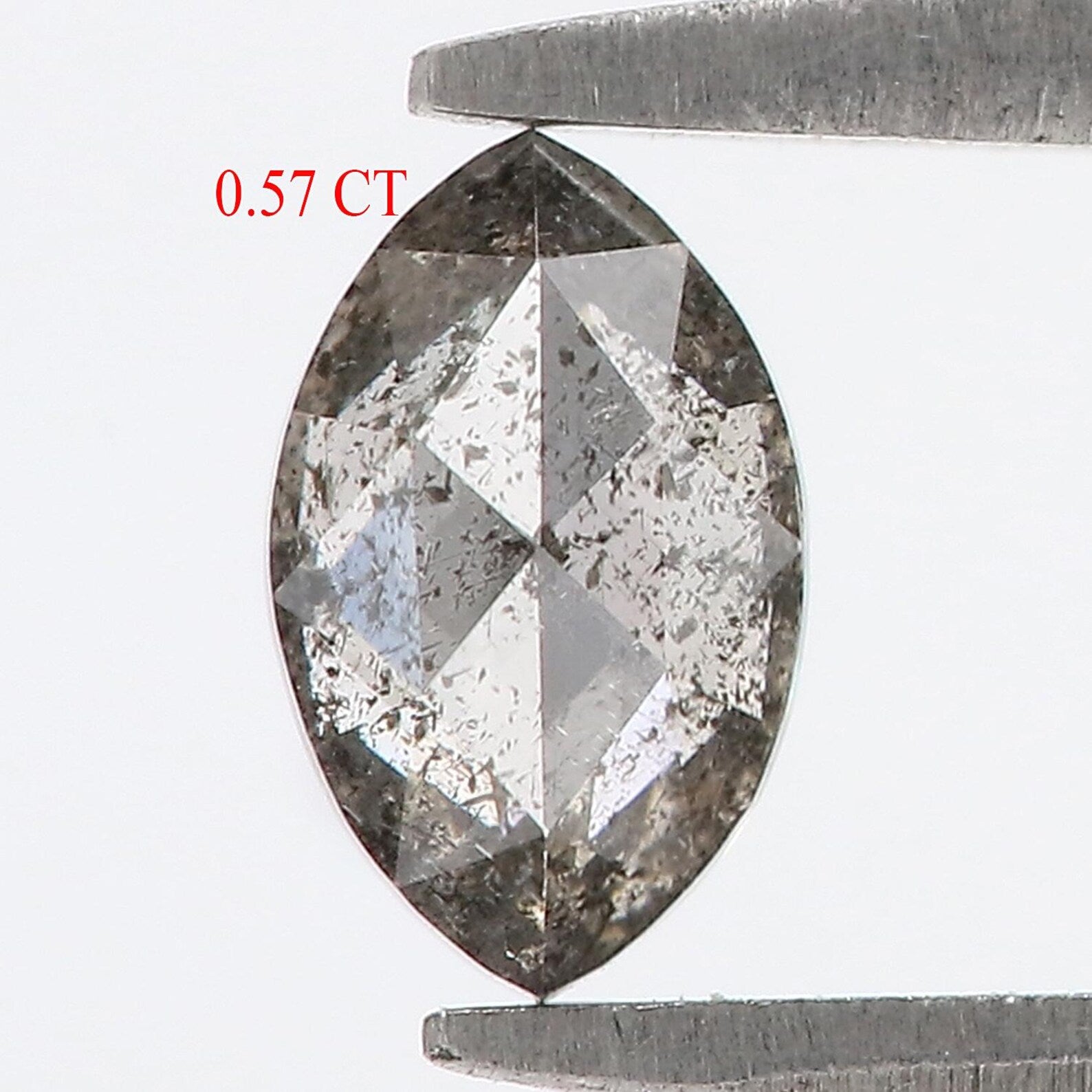 0.57 CT Natural Loose Marquise Cut Diamond Salt And Pepper Marquise Diamond 6.90 MM Natural Black Grey Color Marquise Rose Cut Diamond NQ673