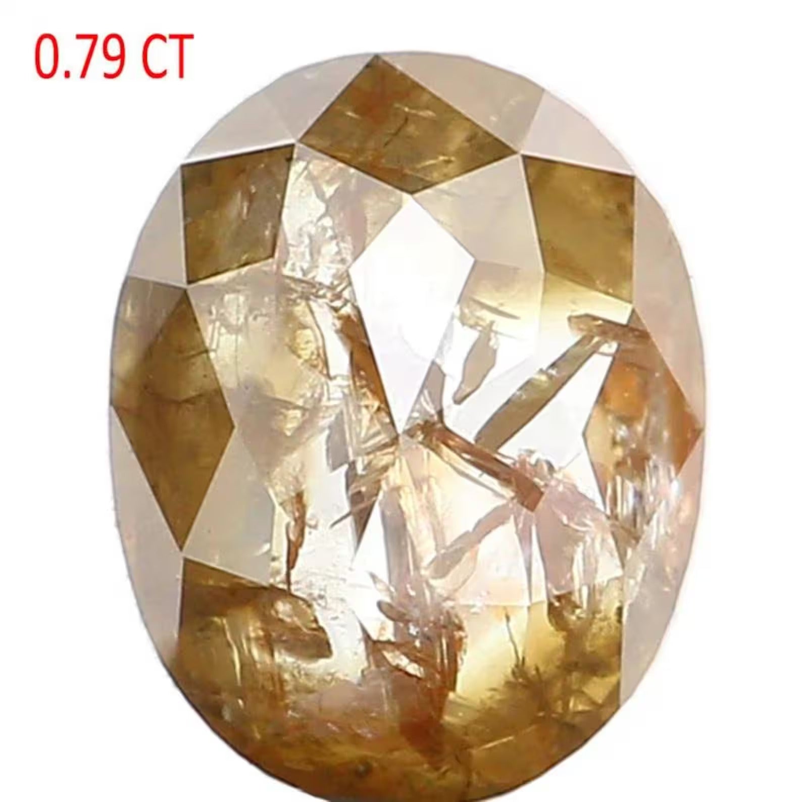 0.79 CT Natural Loose Oval Shape Diamond Yellow Color Oval Diamond 6.35 MM Natural Loose Yellow Color Diamond Oval Rose Cut Diamond NQ986