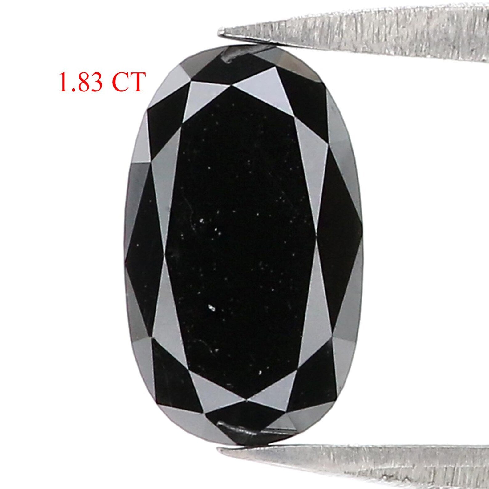 1.83 Ct Natural Loose Oval Shape Diamond Black Color Oval Cut Diamond 9.15 MM Natural Loose Diamond Black Oval Shape Roe Cut Diamond KDN374