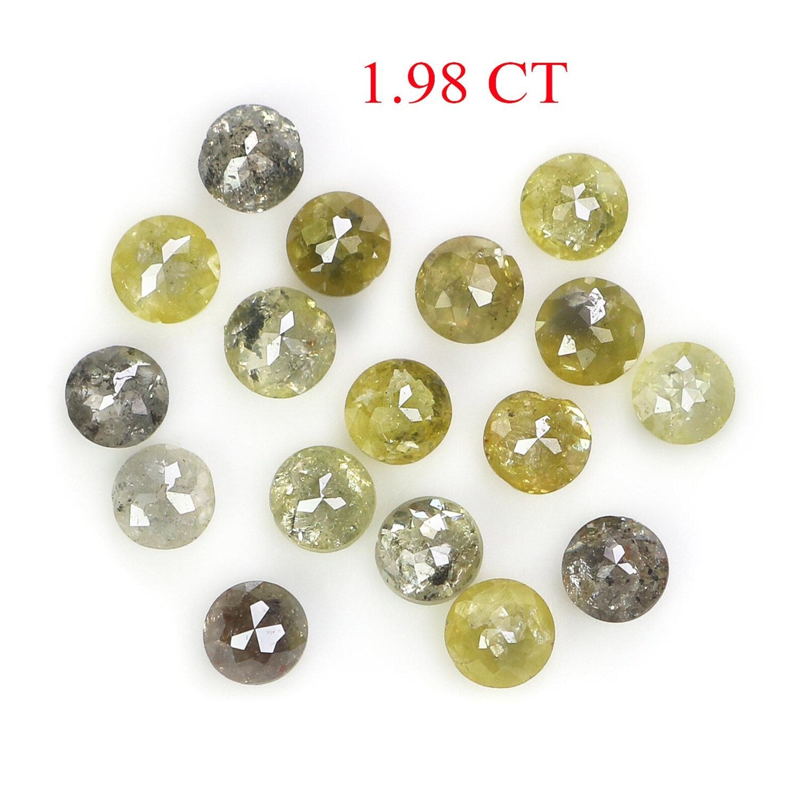 1.98 Ct Natural Loose Diamond Round Shape Diamond Yellow Color Round Cut Diamond 2.70 MM Natural Loose Diamond Round Rose Cut Diamond NQ1693