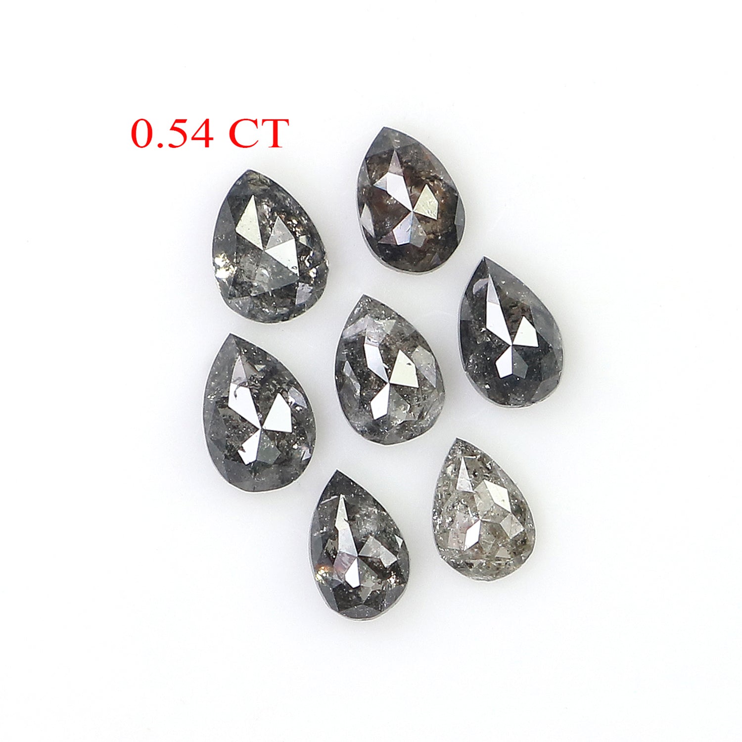 0.54 CT Natural Loose Pear Shape Diamond Salt And Pepper Pear Diamond 3.30 MM Natural Loose Black Grey Color Pear Rose Cut Diamond LQ2799
