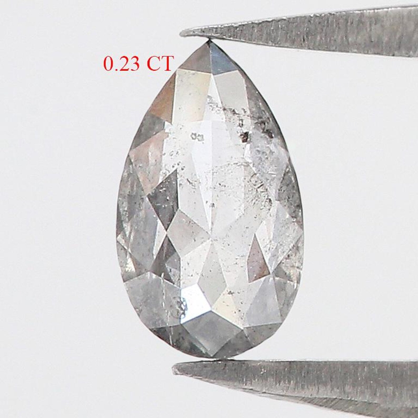 0.23 CT Natural Loose Pear Shape Diamond Salt And Pepper Pear Diamond 6.15 MM Natural Diamond Black Grey Color Pear Rose Cut Diamond QN2530