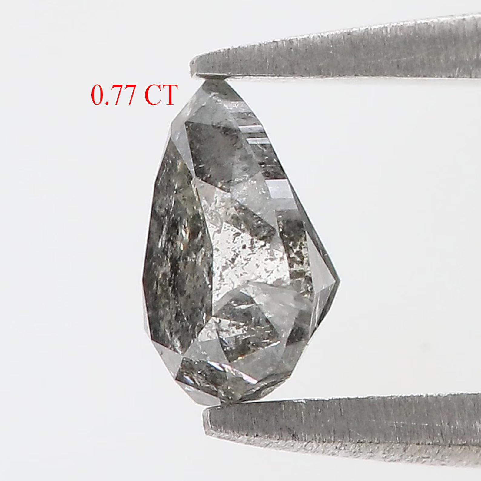 0.77 CT Natural Loose Pear Shape Diamond Salt And Pepper Pear Cut Diamond 6.20 MM Natural Loose Diamond Pear Shape Rose Cut Diamond QN8806
