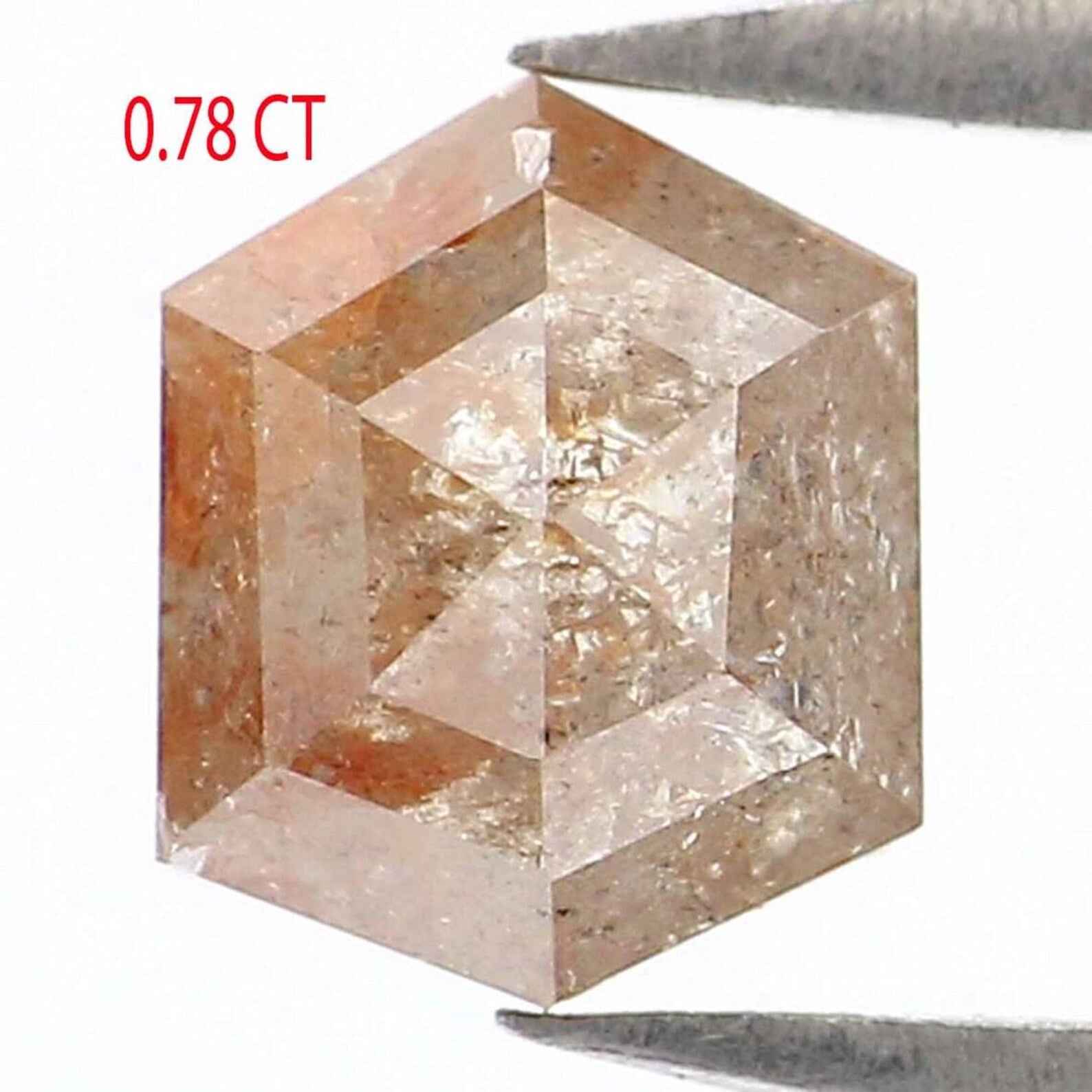 0.78 CT Natural Loose Hexagon Shape Diamond Grey Color Hexagon Cut Diamond 6.10 MM Natural Loose Brown Color Hexagon Rose Cut Diamond NQ8273
