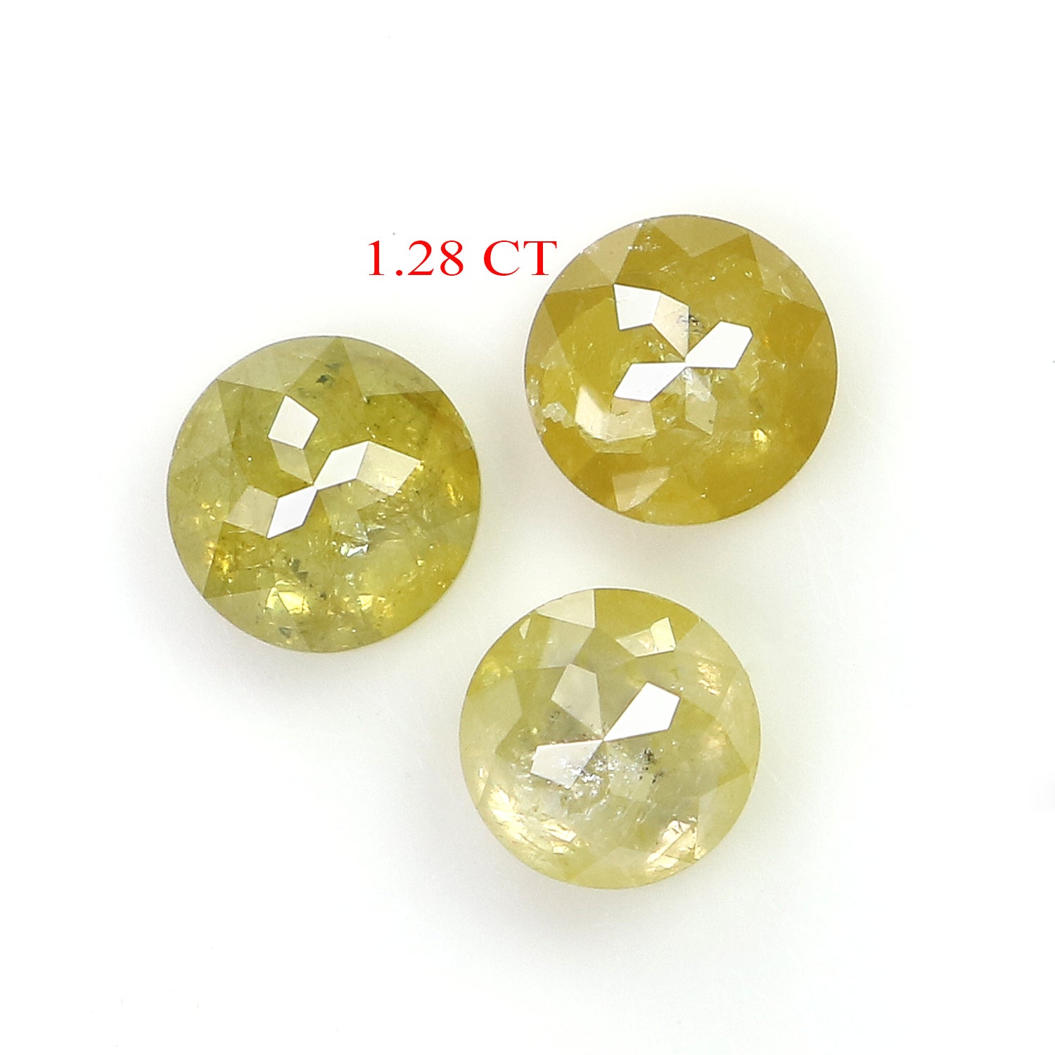 1.28 CT Natural Loose Rose Cut Diamond Yellow Grey Color Round Cut Diamond 4.20 MM Natural Loose Diamond Round Rose Cut Shape Diamond LQ6198