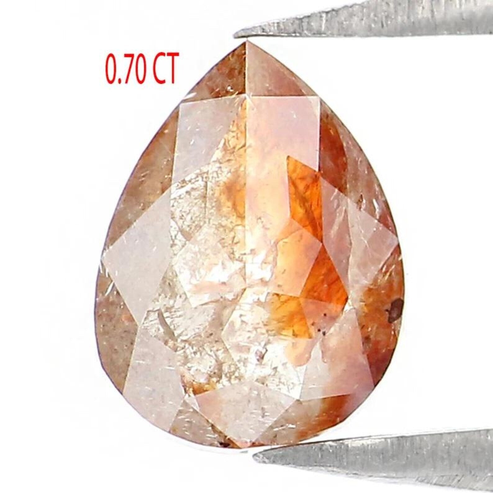 0.70 CT Natural Loose Pear Shape Diamond Brown Color Pear Cut Diamond 6.85 MM Natural Loose Diamond Brown Color Pear Rose Cut Diamond NQ1934