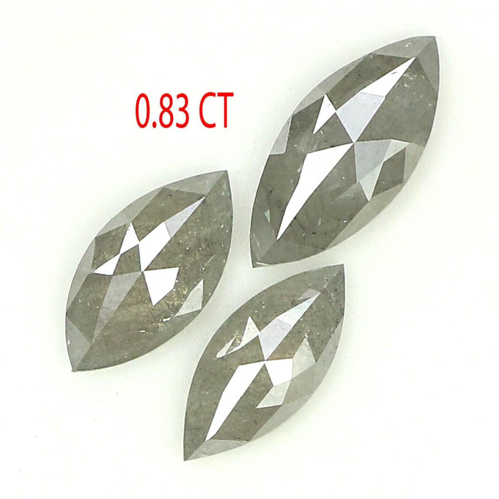 0.83 CT Natural Loose Marquise Shape Diamond Salt And Pepper Marquise Cut Diamond 6.40 MM Black Gray Color Marquise Rose Cut Diamond QN1446